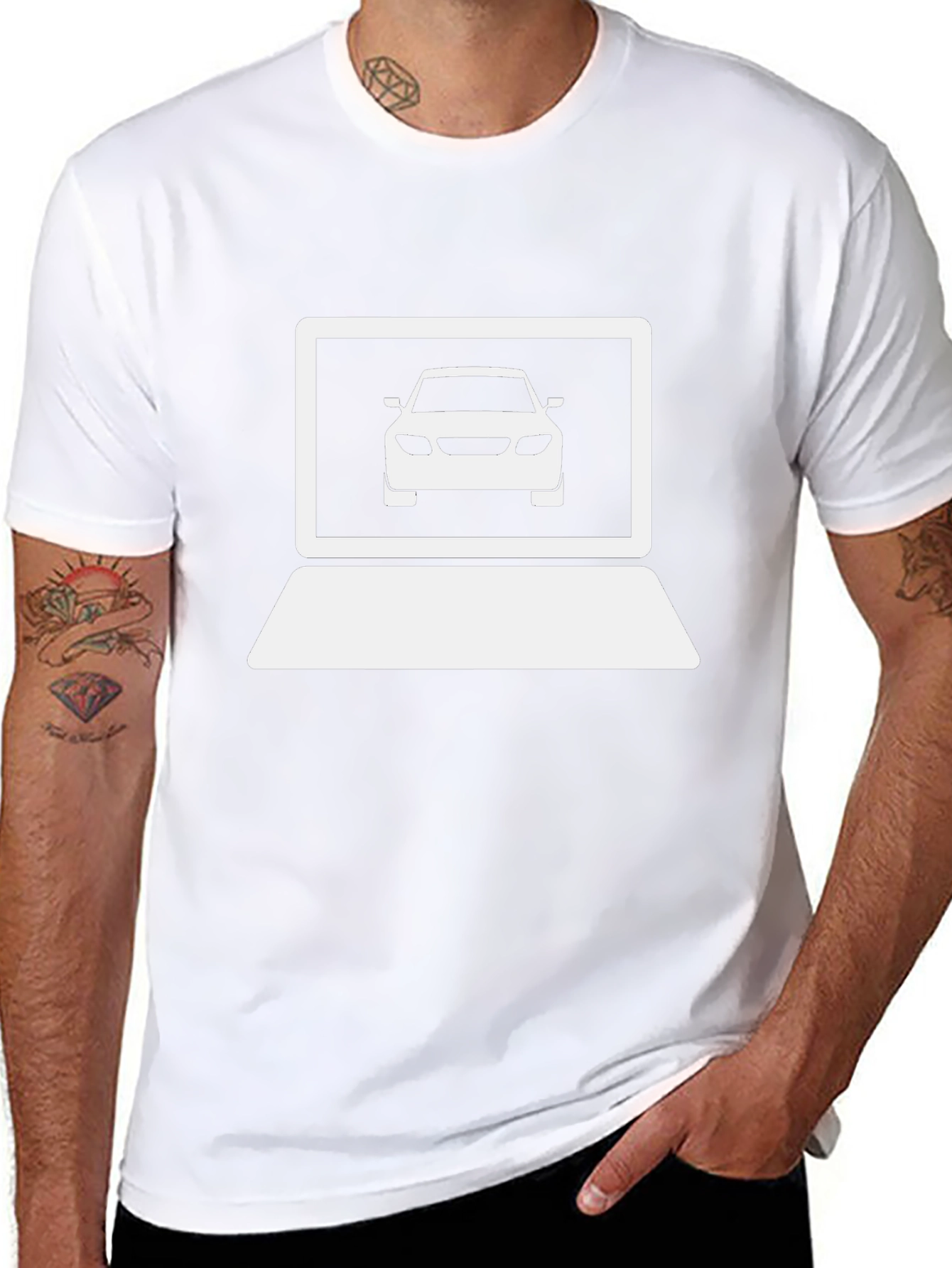 Car Laptop Graphic T-Shirt