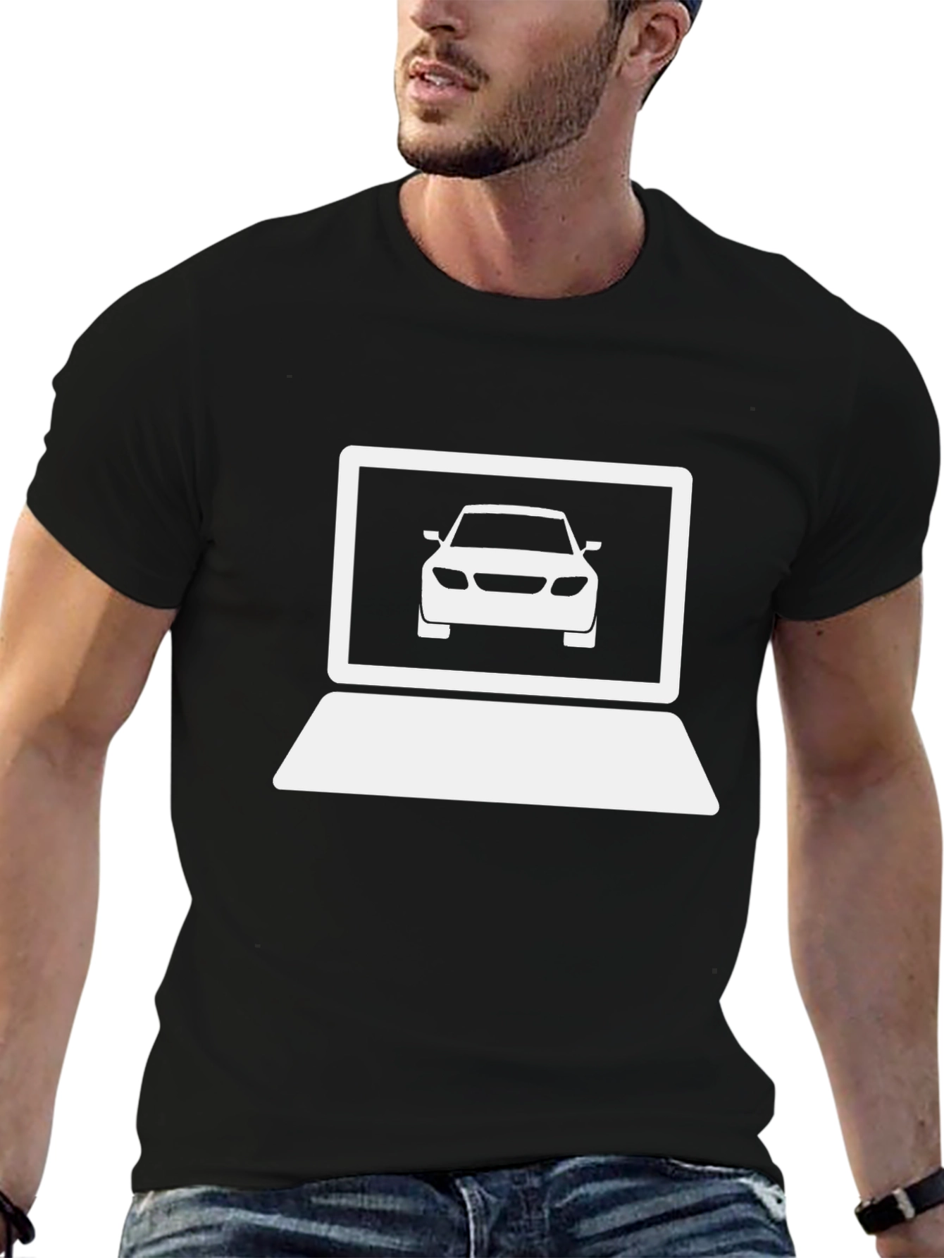 Car Laptop Graphic T-Shirt
