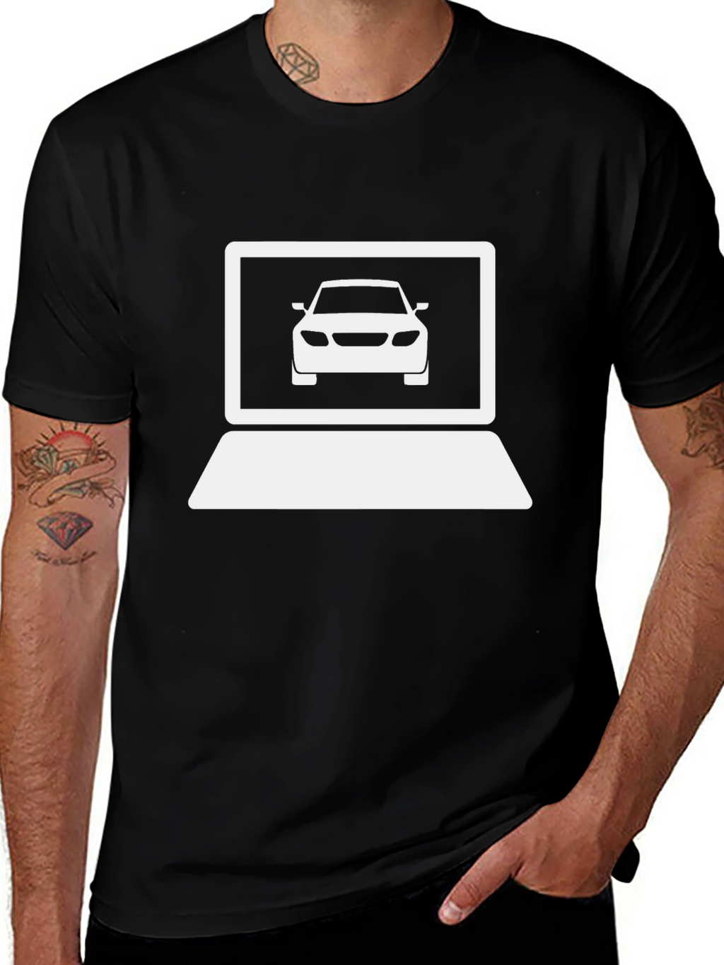 Car Laptop Graphic T-Shirt
