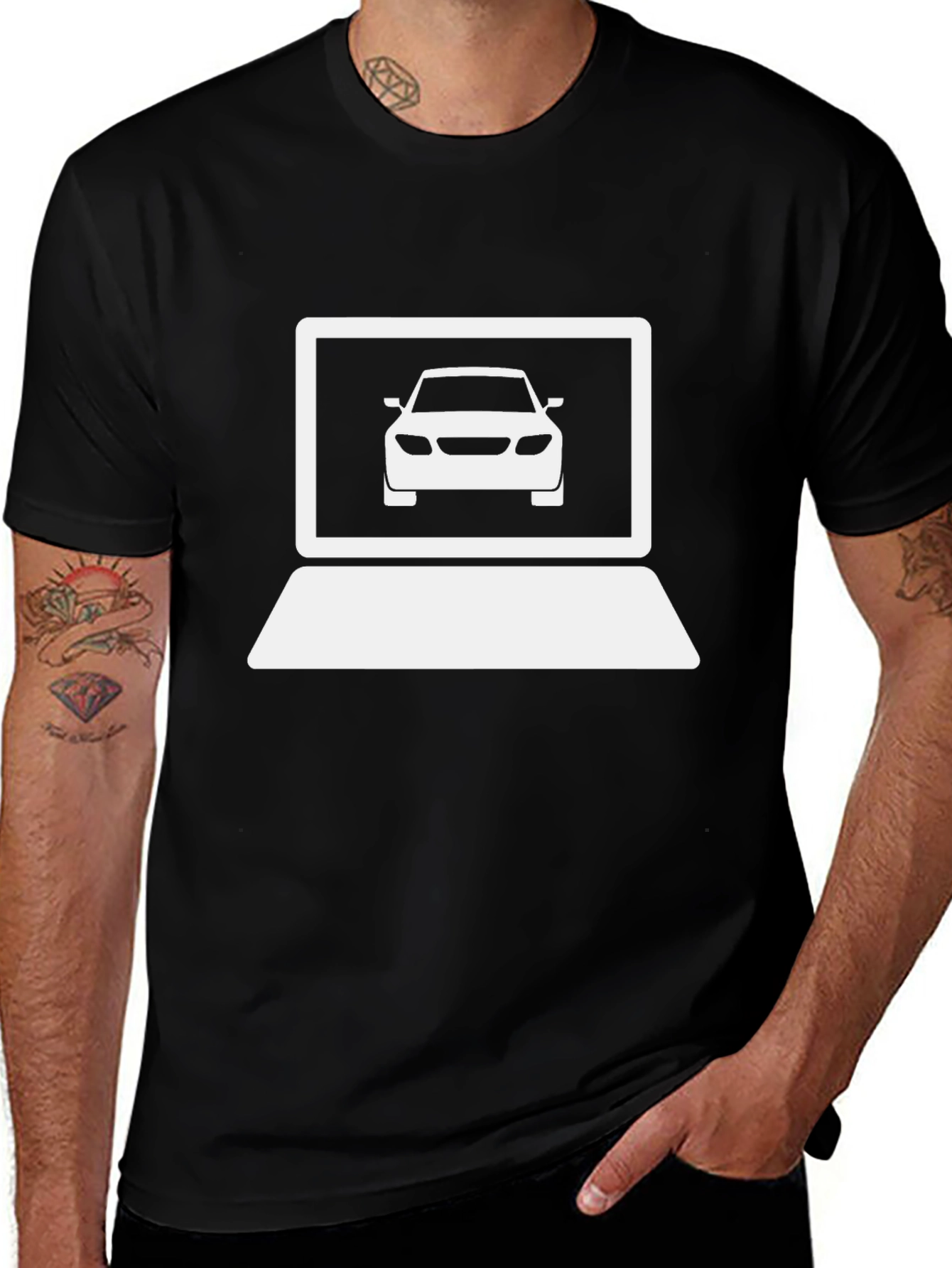 Car Laptop Graphic T-Shirt