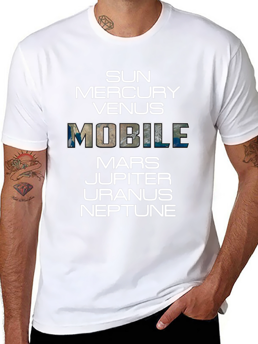 Planets Graphic T-Shirt Space Mobile Funny Tee