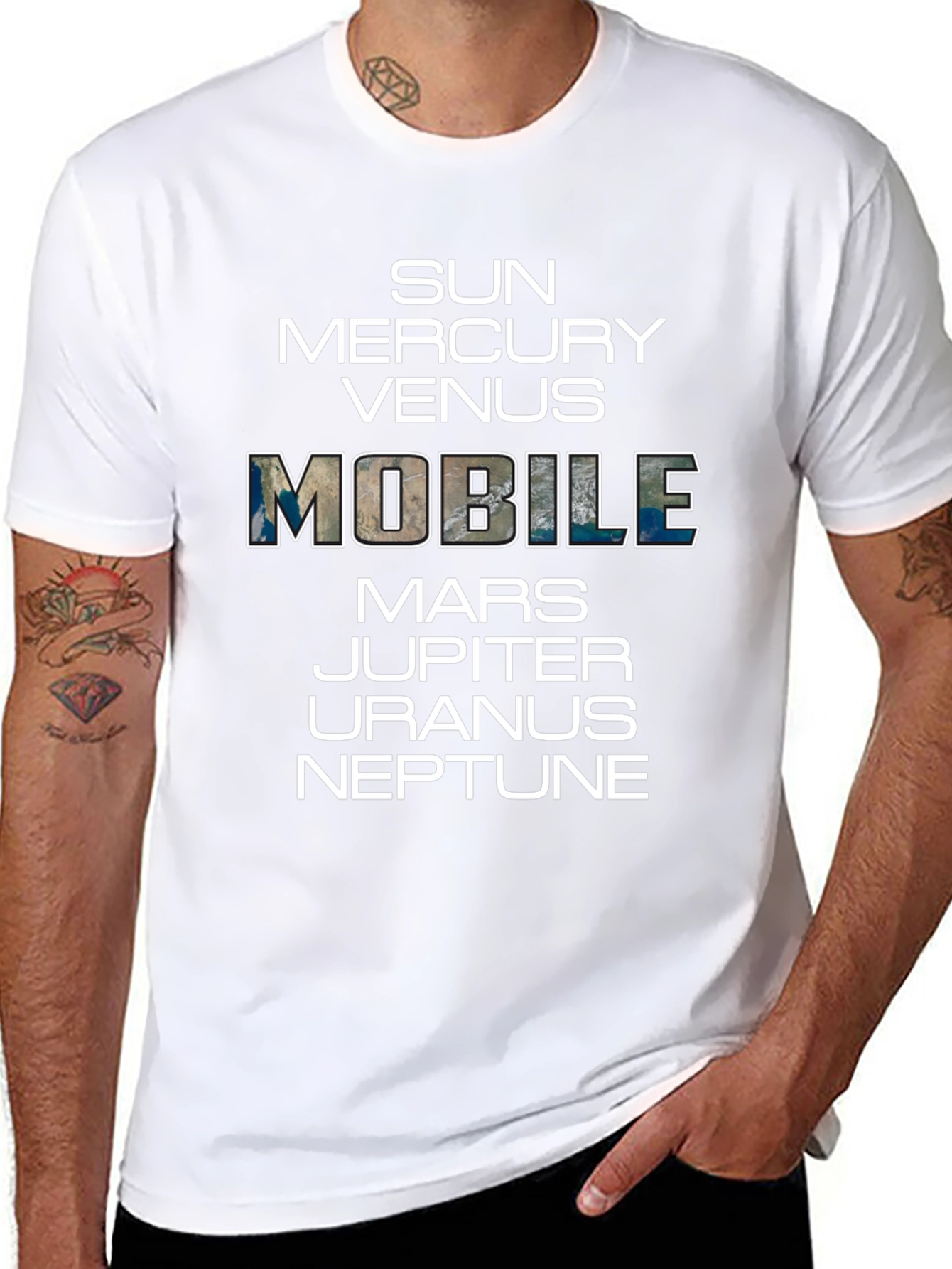 Planets Graphic T-Shirt Space Mobile Funny Tee