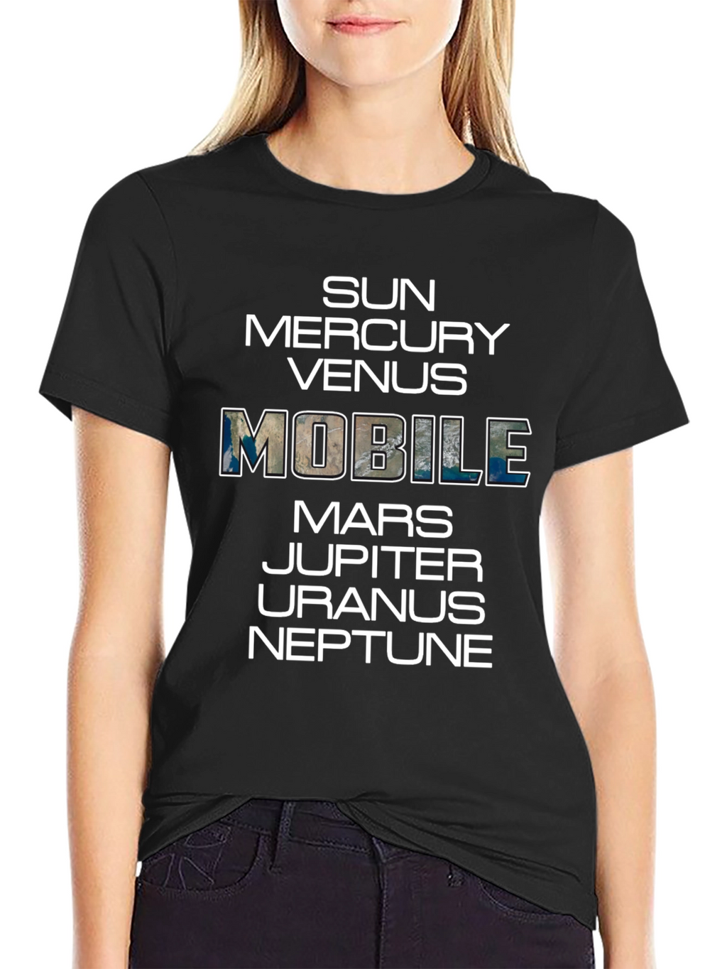 Planets Graphic T-Shirt Space Mobile Funny Tee