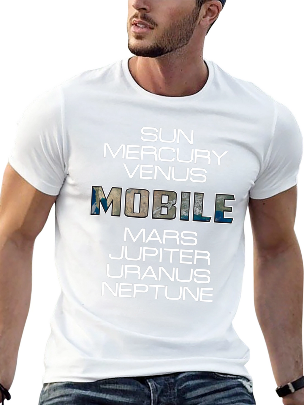 Planets Graphic T-Shirt Space Mobile Funny Tee