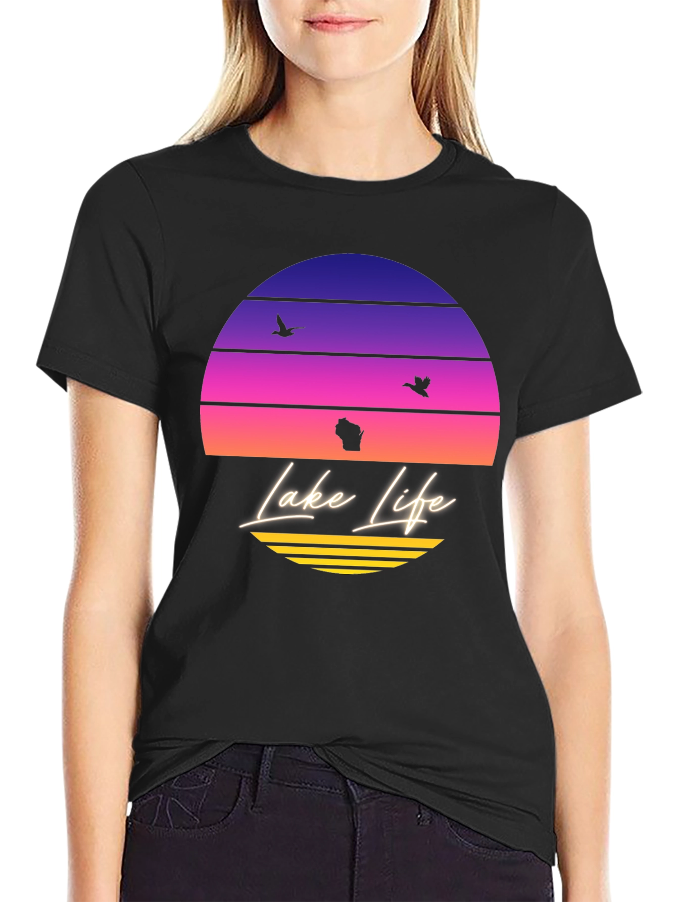 Lake Life Sunset T-Shirt - Wisconsin Summer Tee