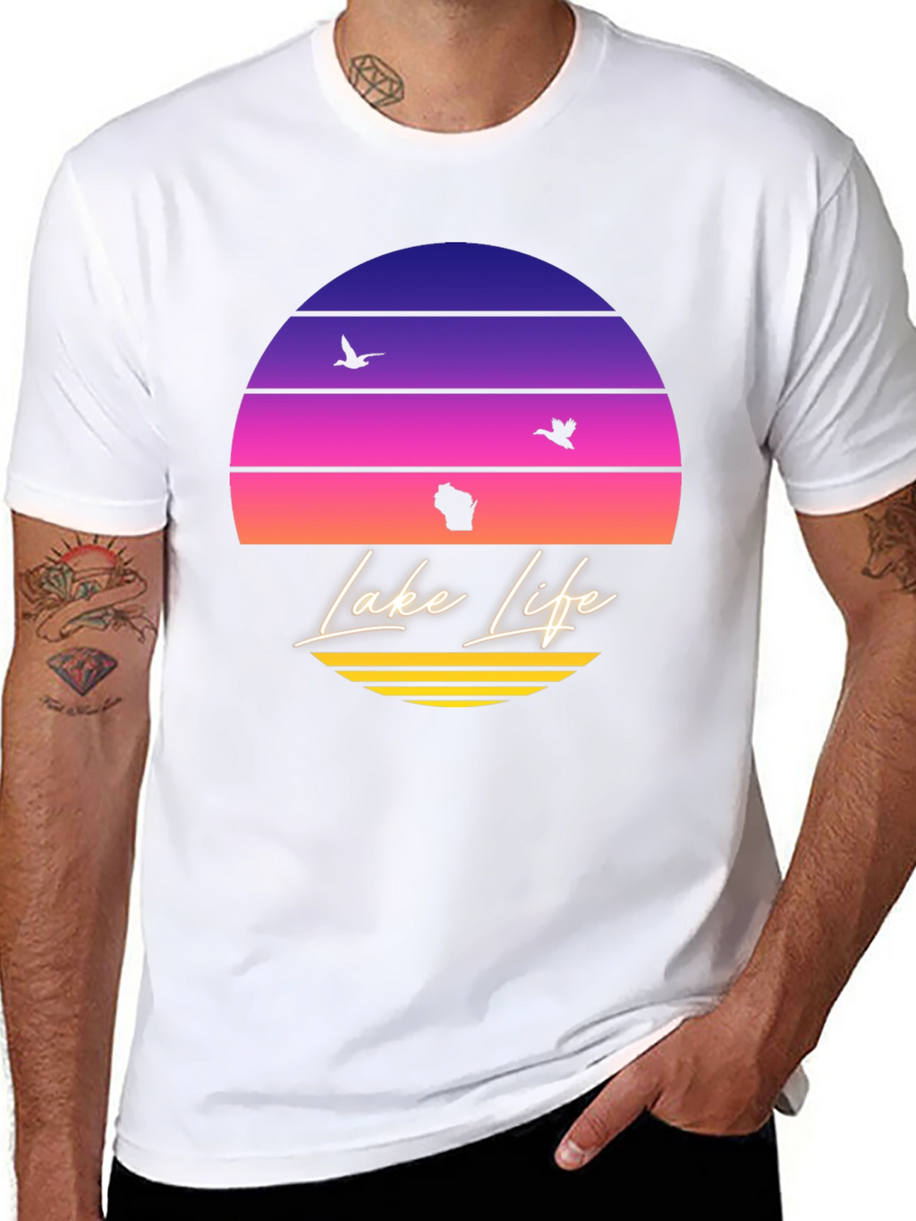 Lake Life Sunset T-Shirt - Wisconsin Summer Tee