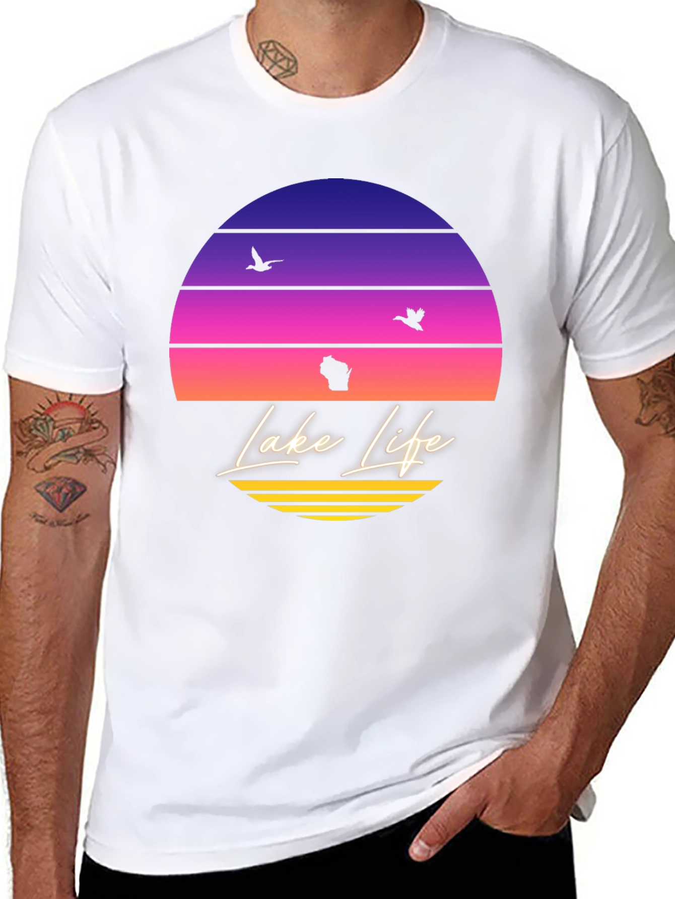 Lake Life Sunset T-Shirt - Wisconsin Summer Tee