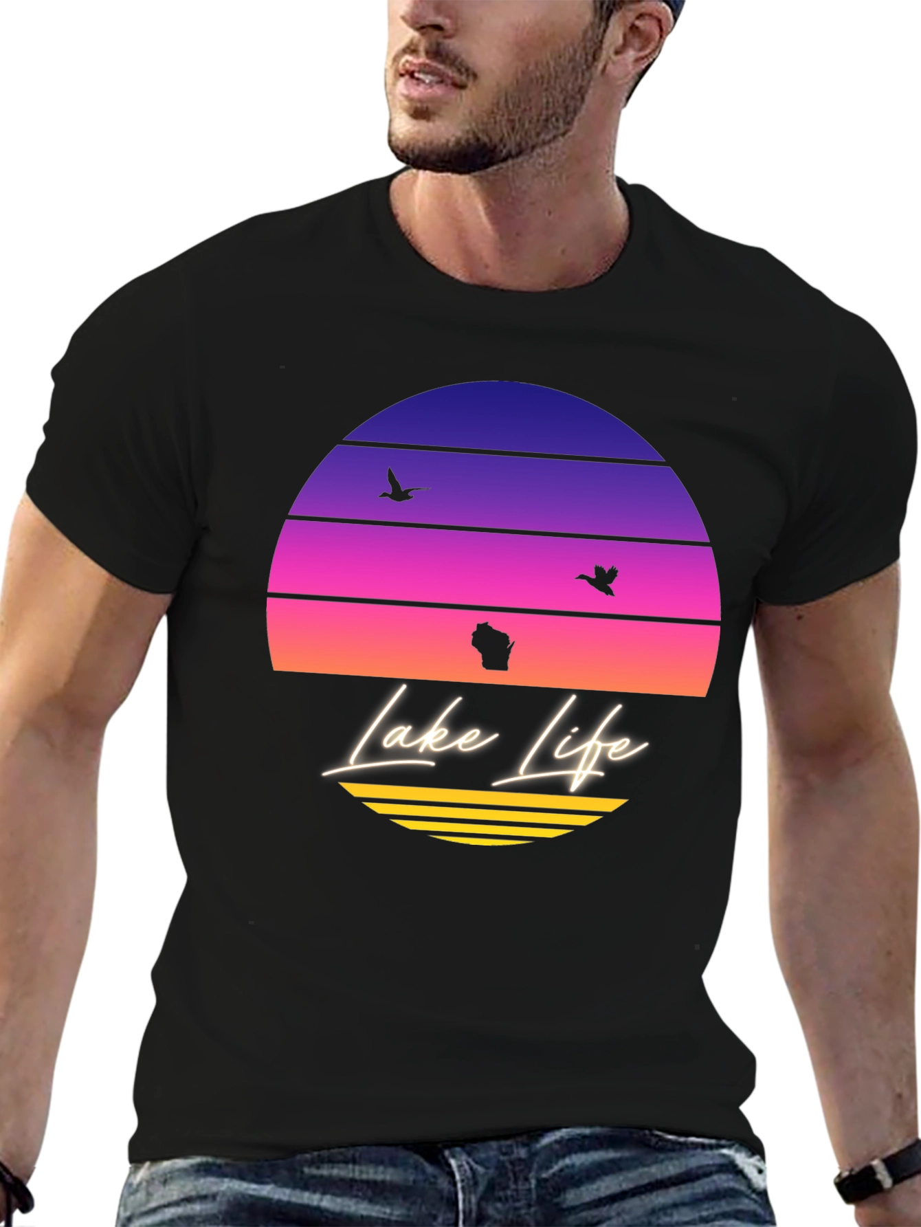 Lake Life Sunset T-Shirt - Wisconsin Summer Tee
