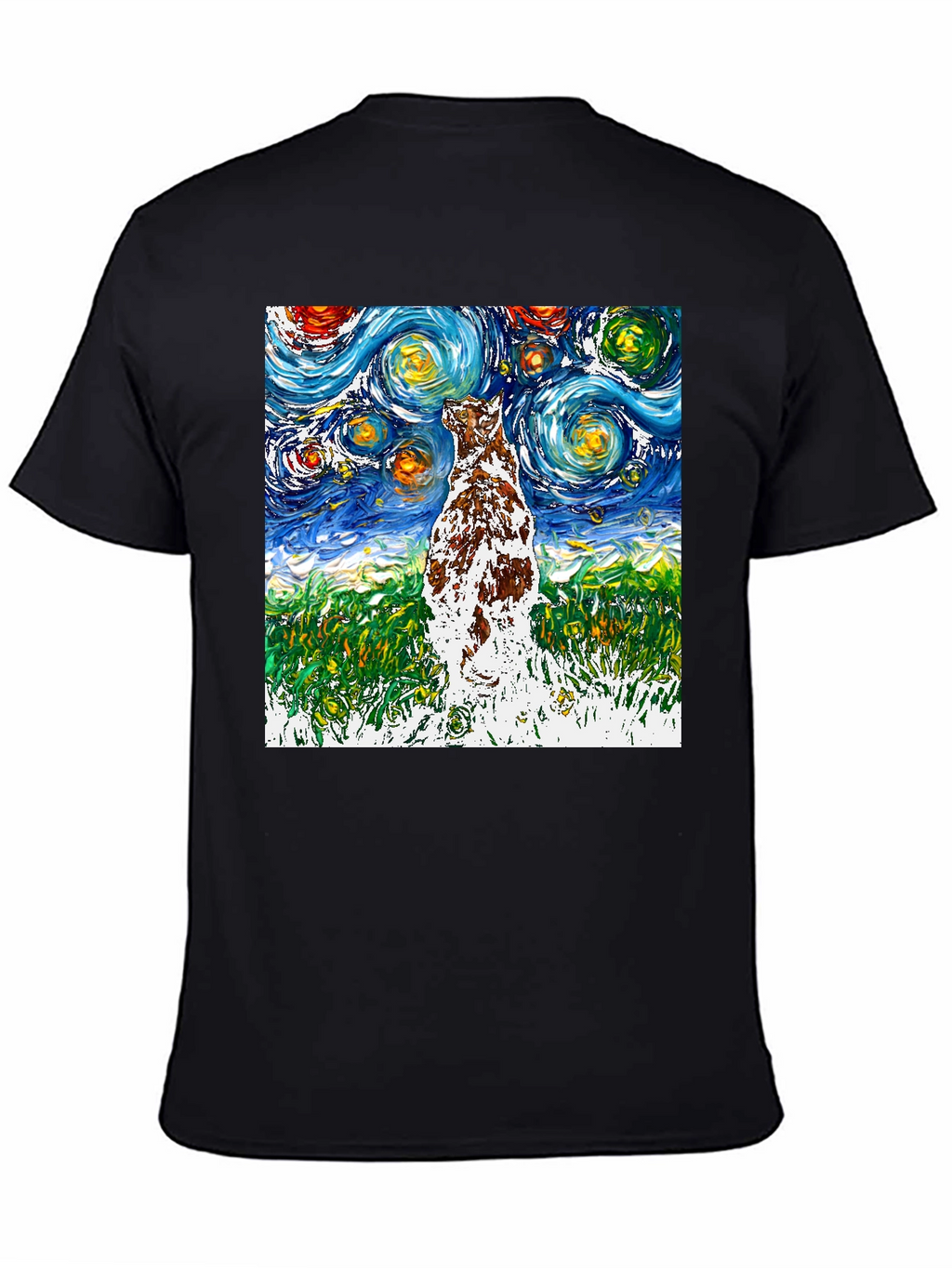 Starry Night Dog T-Shirt | Artistic Design