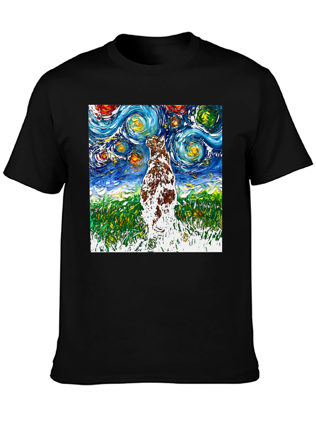Starry Night Dog T-Shirt | Artistic Design