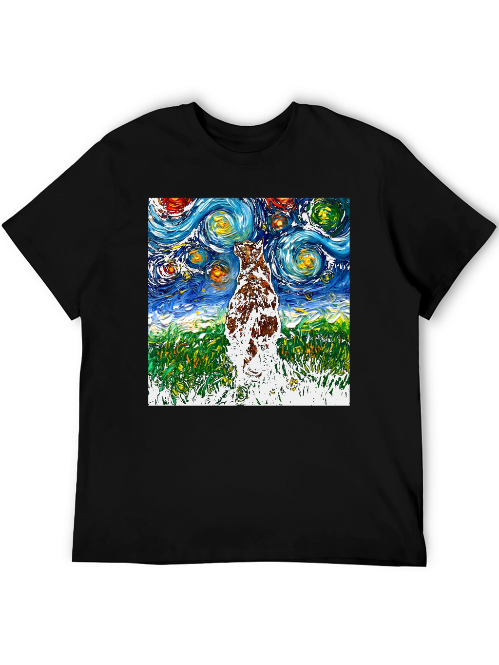 Starry Night Dog T-Shirt | Artistic Design