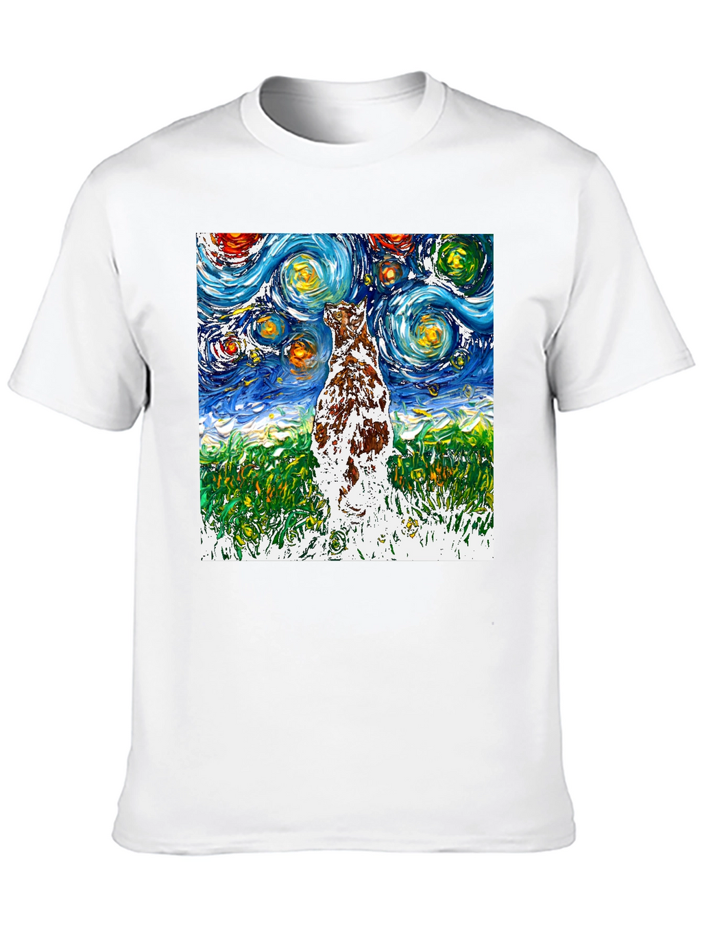 Starry Night Dog T-Shirt | Artistic Design