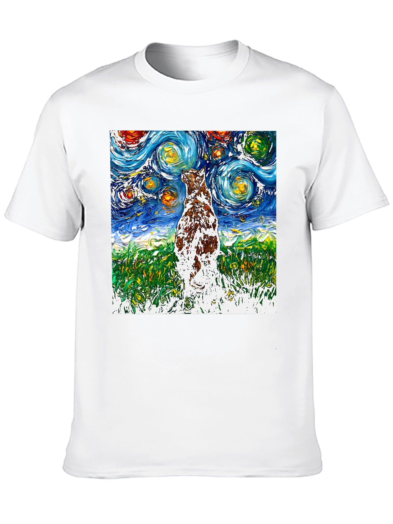 Starry Night Dog T-Shirt | Artistic Design