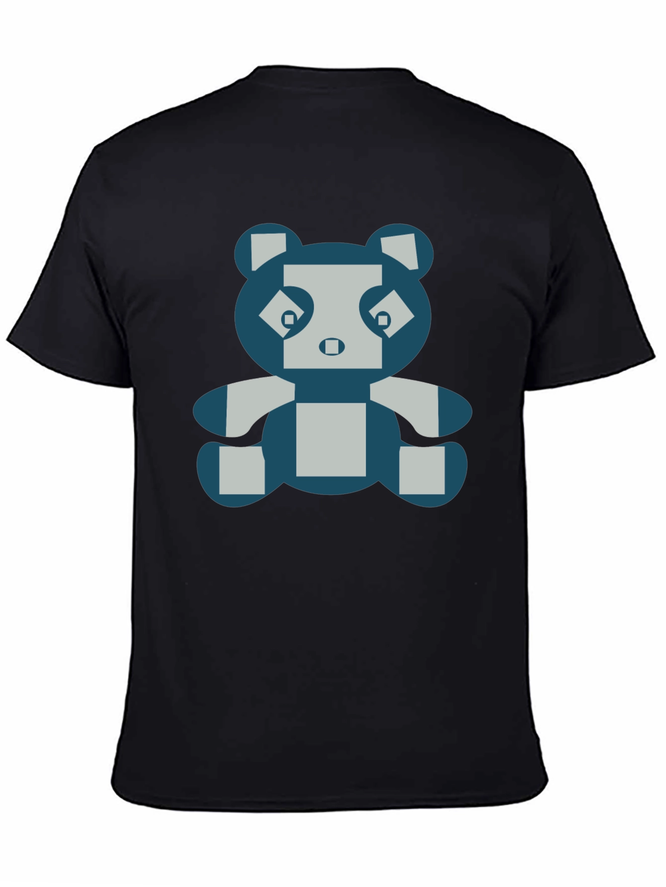 Pixel Panda Graphic Tee - Black Cotton Blend