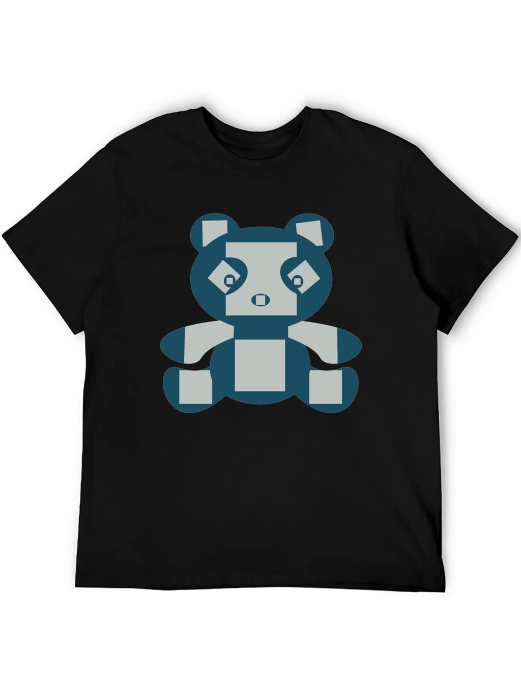 Pixel Panda Graphic Tee - Black Cotton Blend