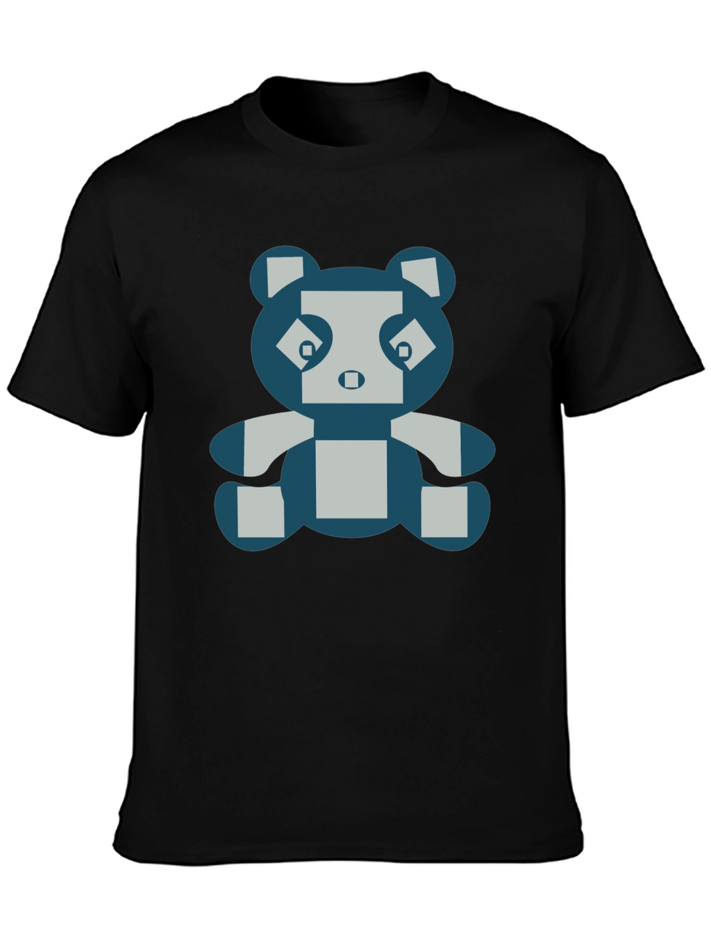 Pixel Panda Graphic Tee - Black Cotton Blend