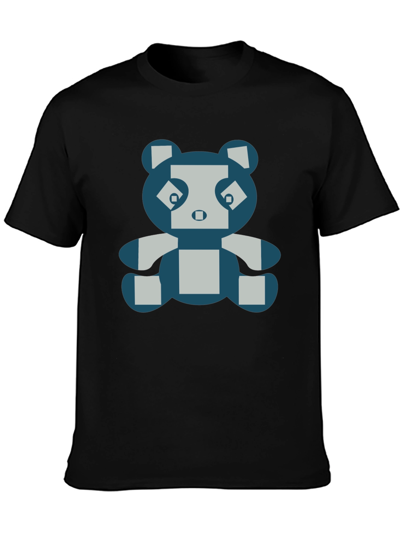 Pixel Panda Graphic Tee - Black Cotton Blend