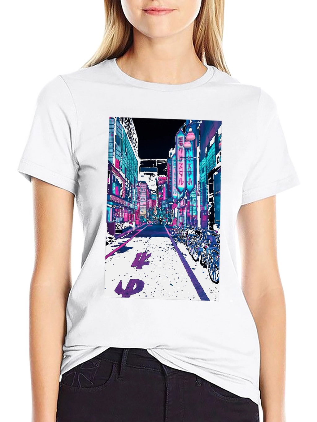 Neon Cityscape Graphic Tee