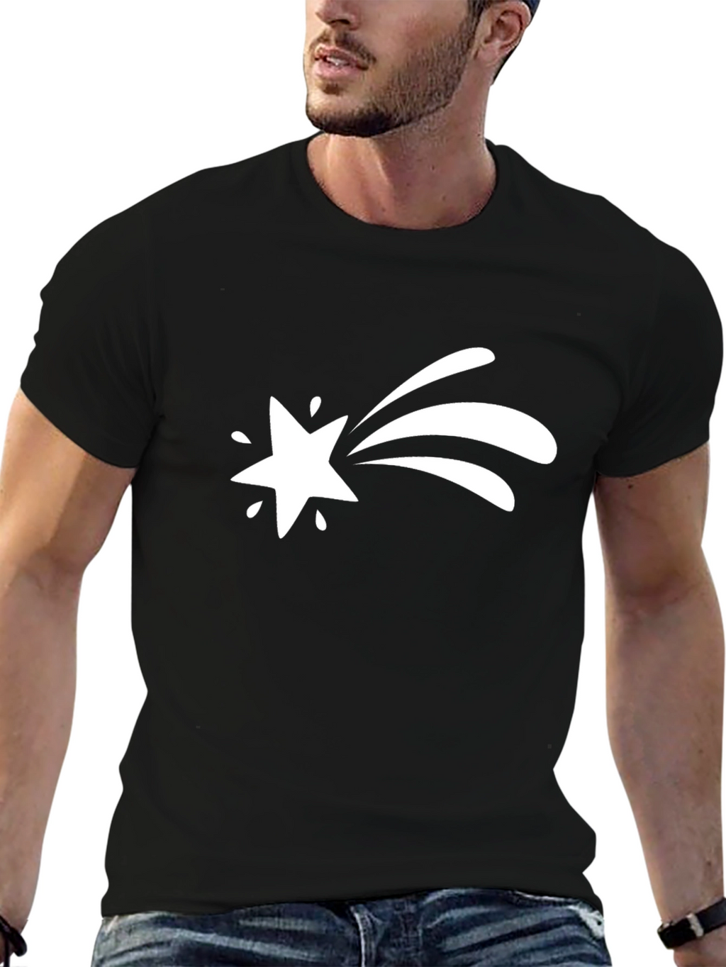 Shooting Star Graphic Tee - Classic Black T-Shirt