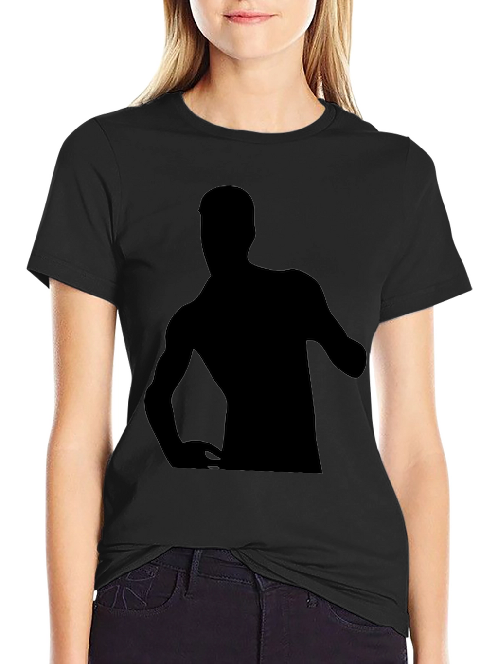 Black T-Shirt with Silhouette Graphic