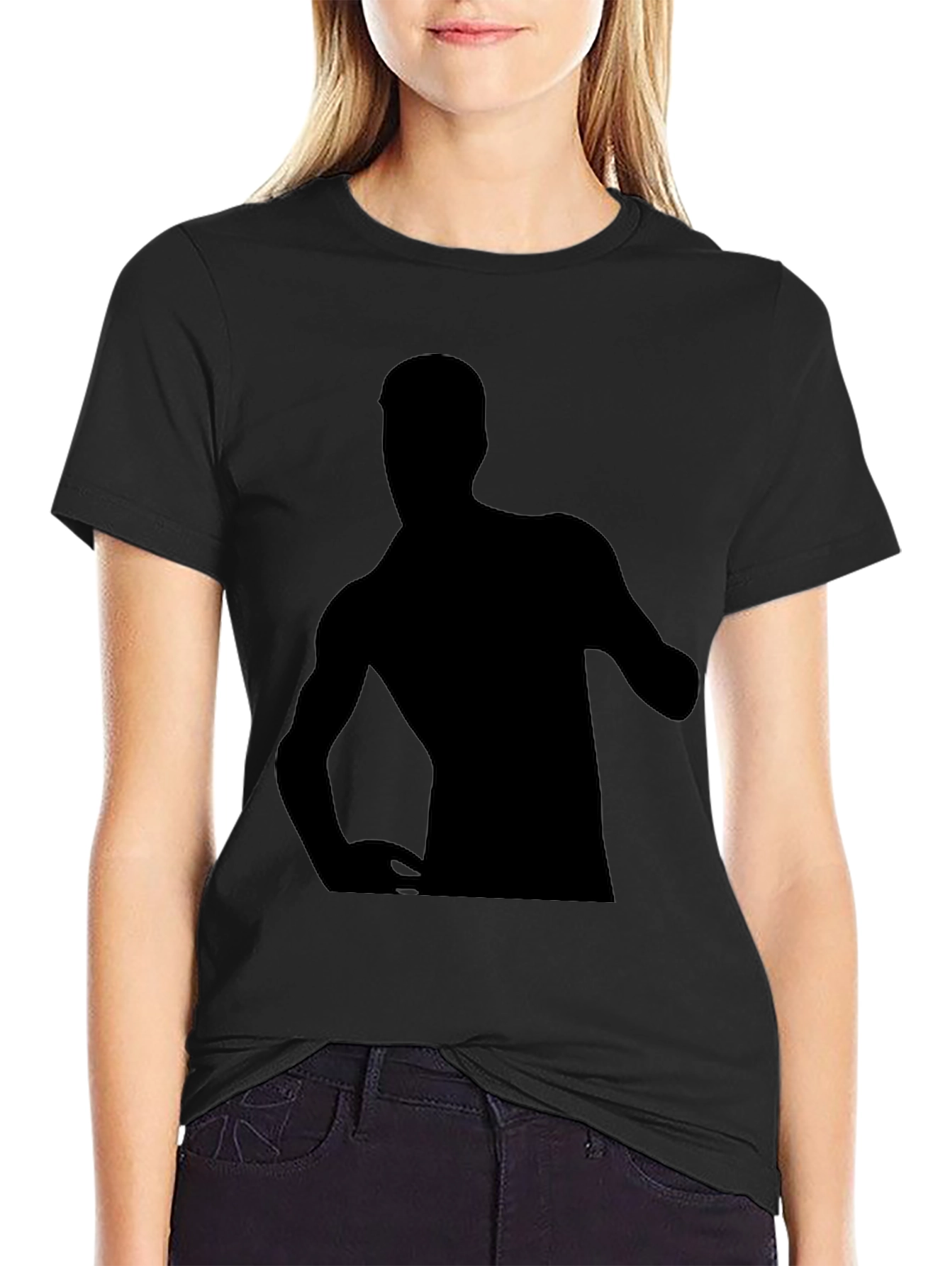 Black T-Shirt with Silhouette Graphic