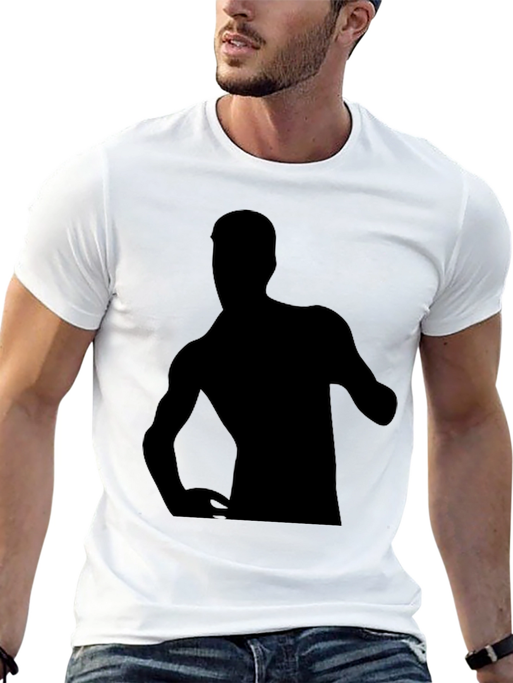 Black T-Shirt with Silhouette Graphic