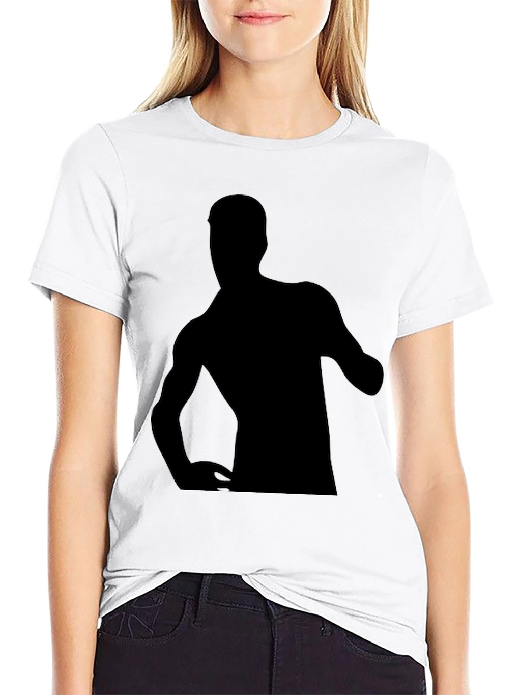 Black T-Shirt with Silhouette Graphic