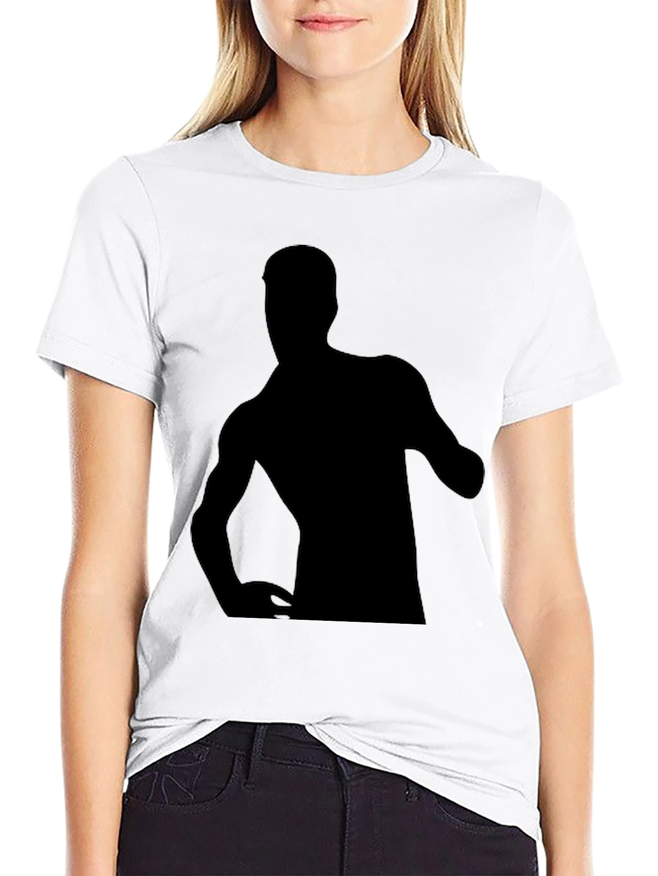 Black T-Shirt with Silhouette Graphic