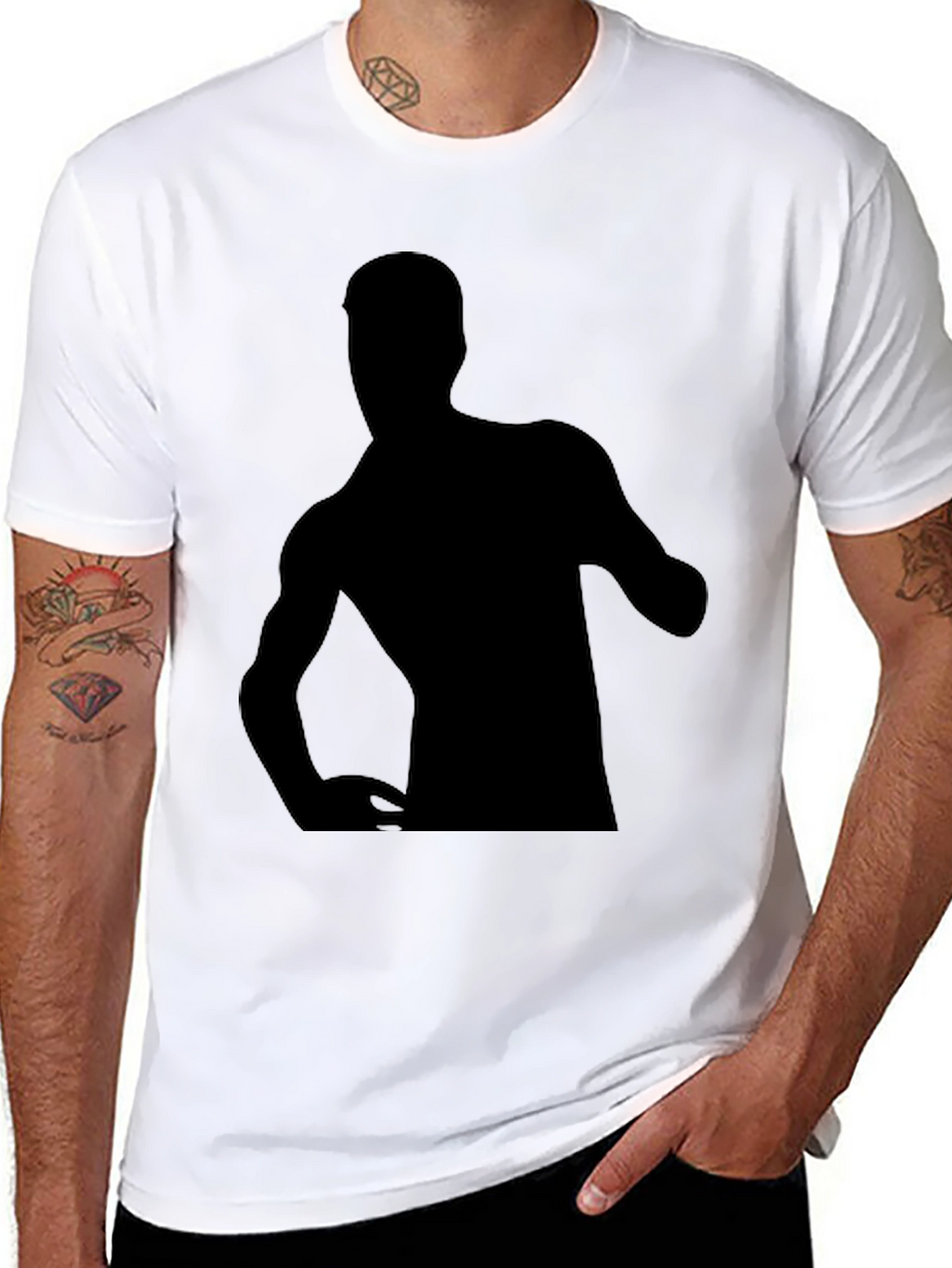 Black T-Shirt with Silhouette Graphic