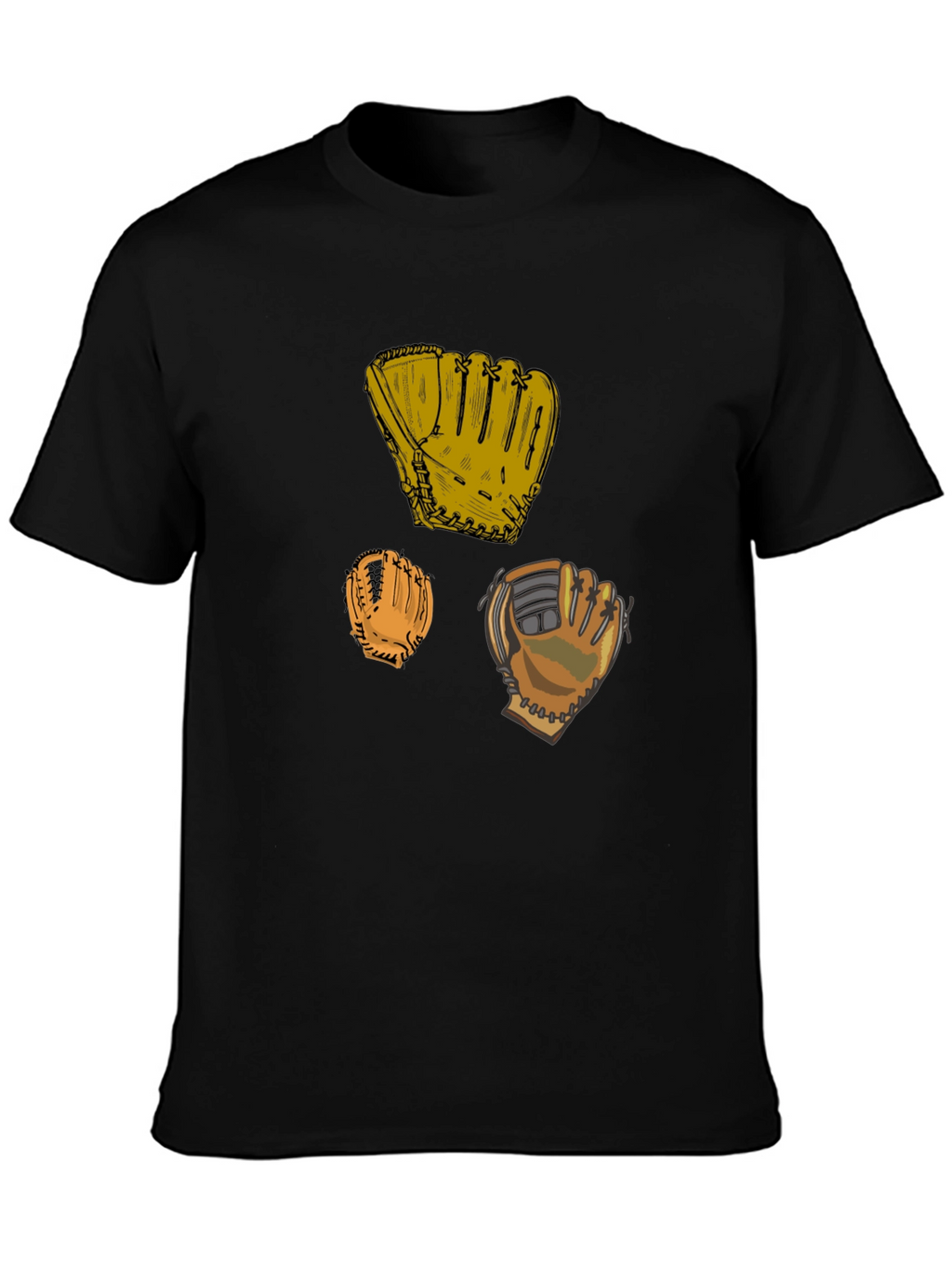Baseball Glove Graphic Black T-Shirt