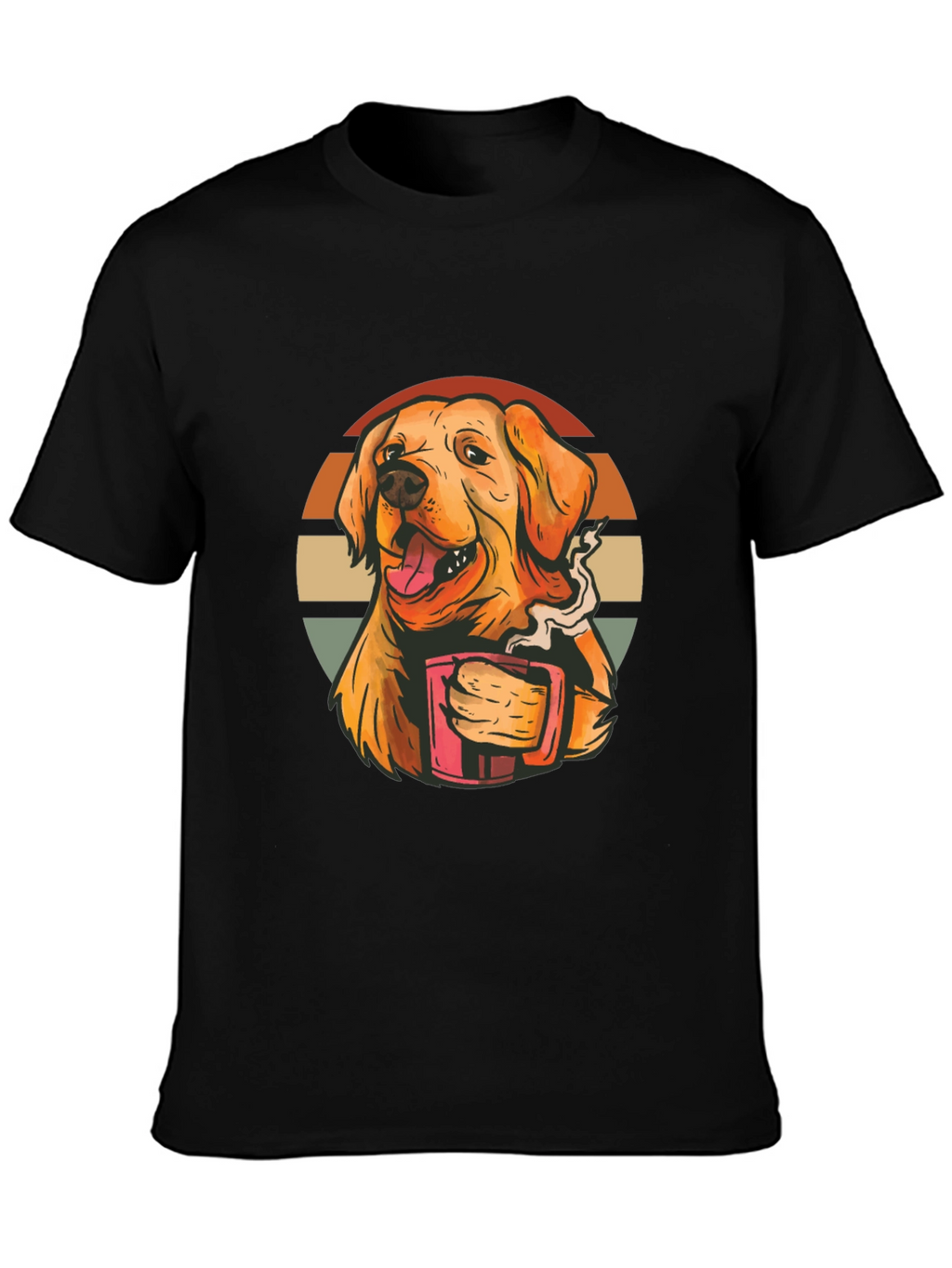 Dog Lover Tee: Golden Retriever Coffee Graphic T-Shirt