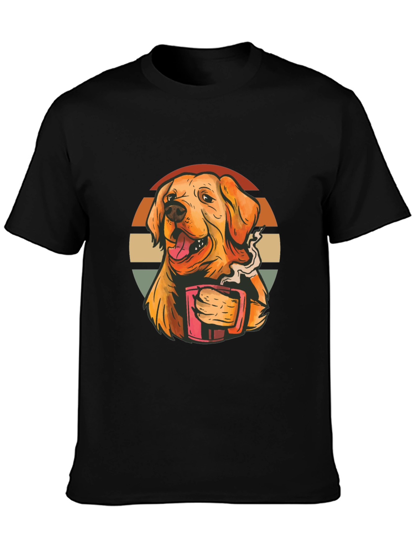 Dog Lover Tee: Golden Retriever Coffee Graphic T-Shirt