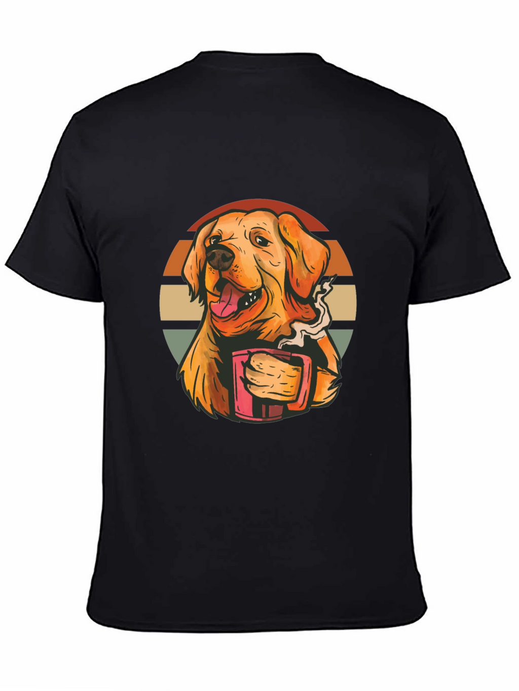 Dog Lover Tee: Golden Retriever Coffee Graphic T-Shirt