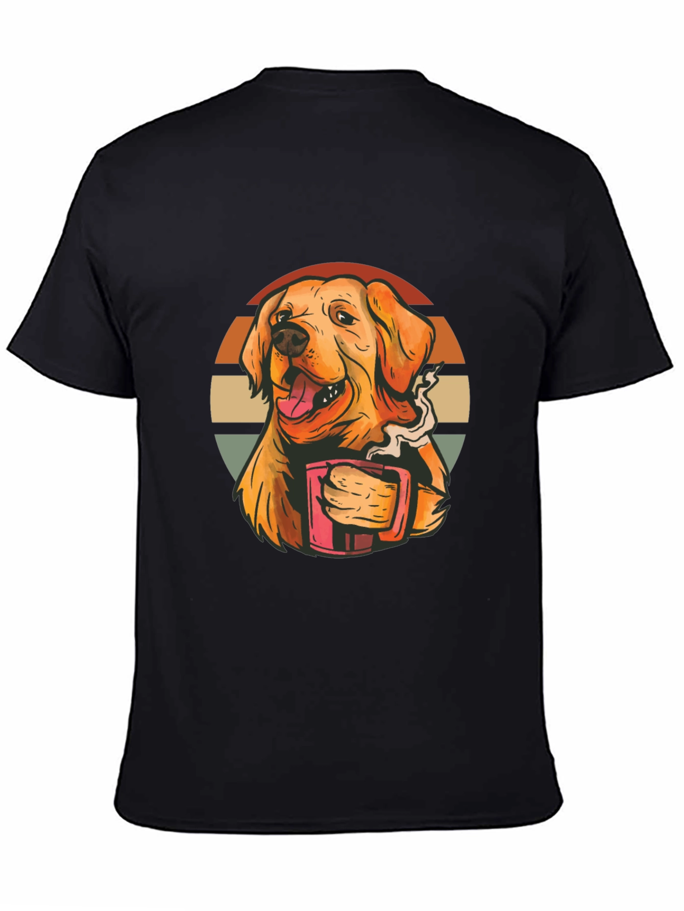 Dog Lover Tee: Golden Retriever Coffee Graphic T-Shirt