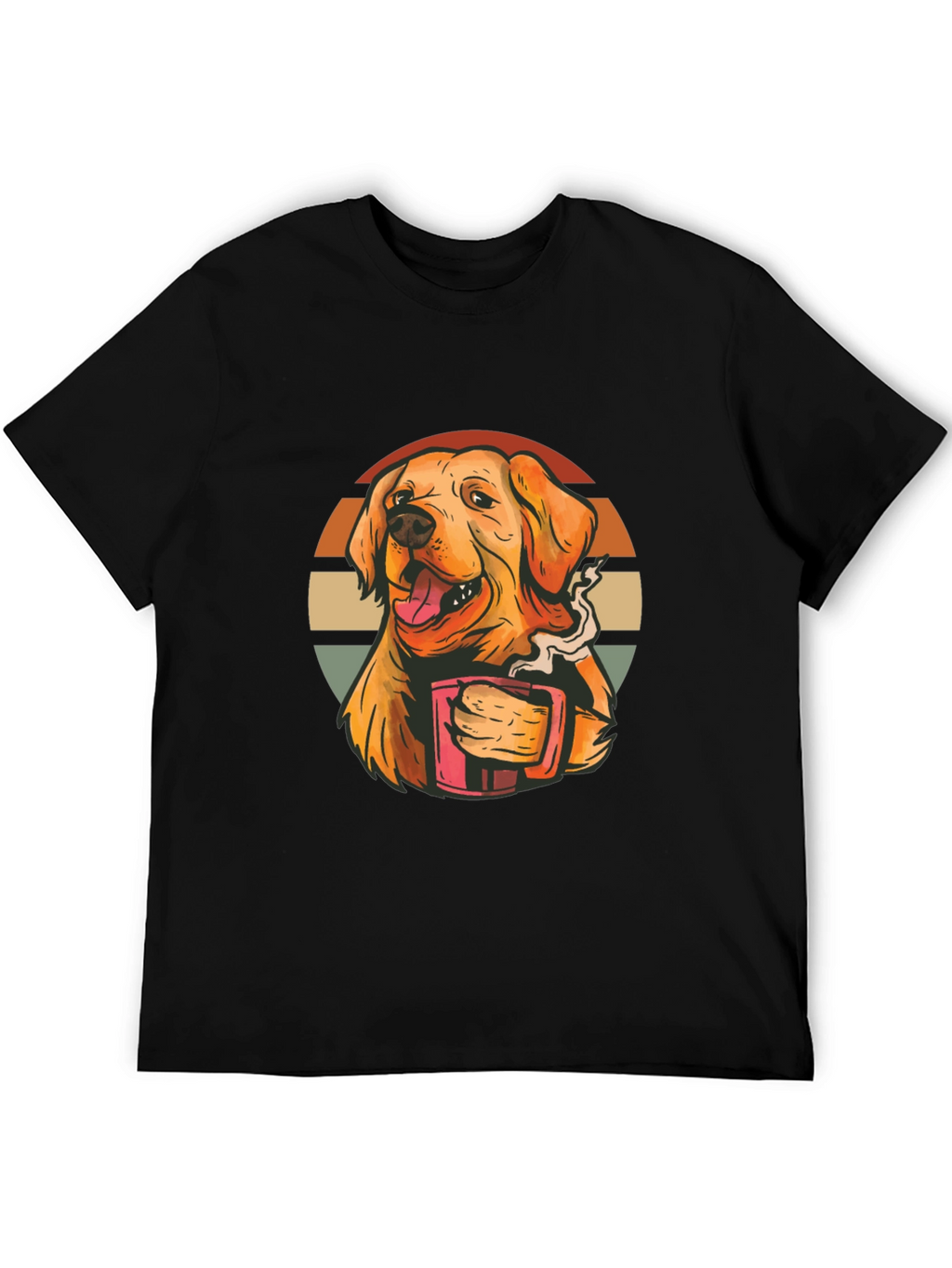 Dog Lover Tee: Golden Retriever Coffee Graphic T-Shirt