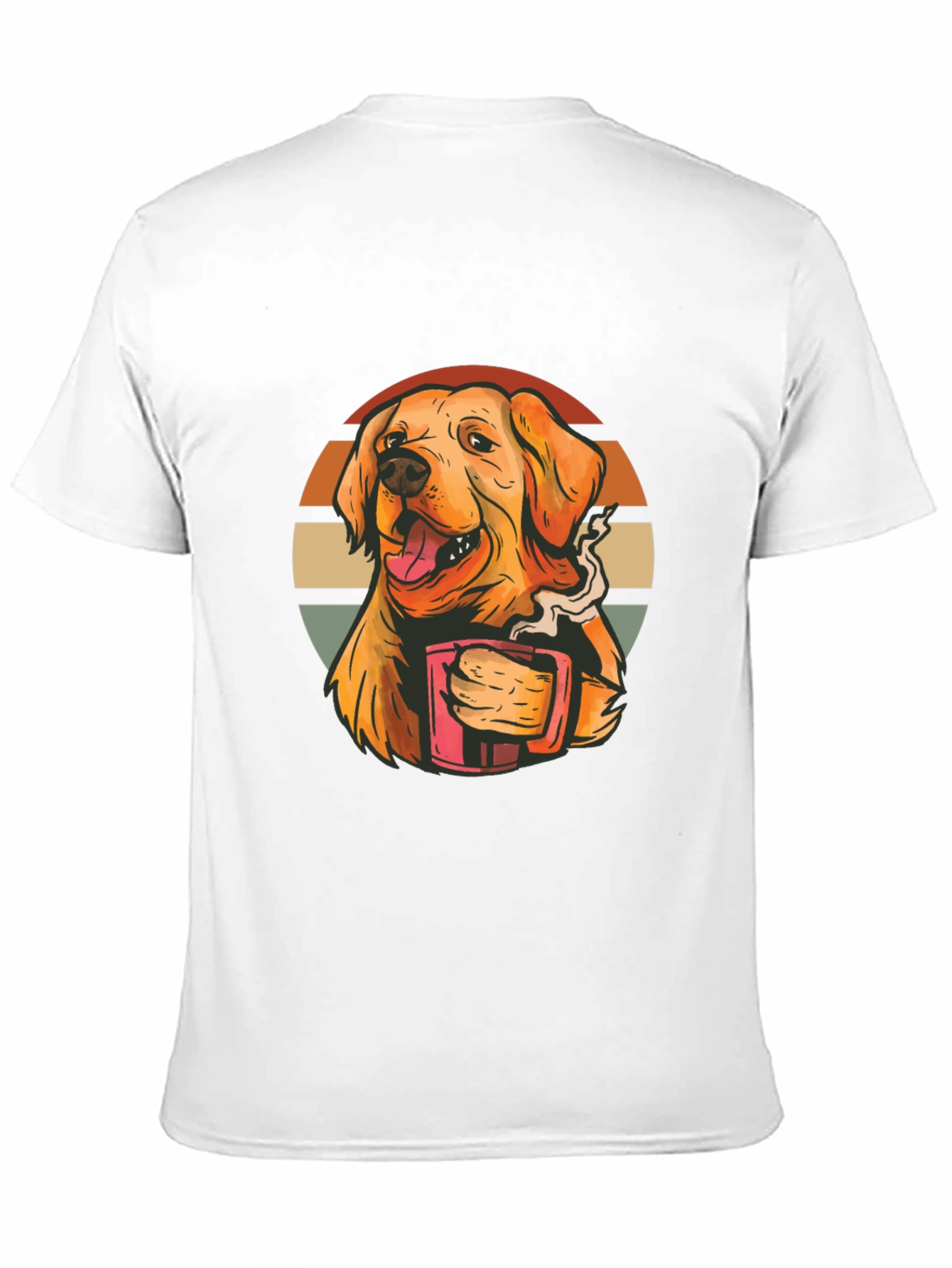 Dog Lover Tee: Golden Retriever Coffee Graphic T-Shirt