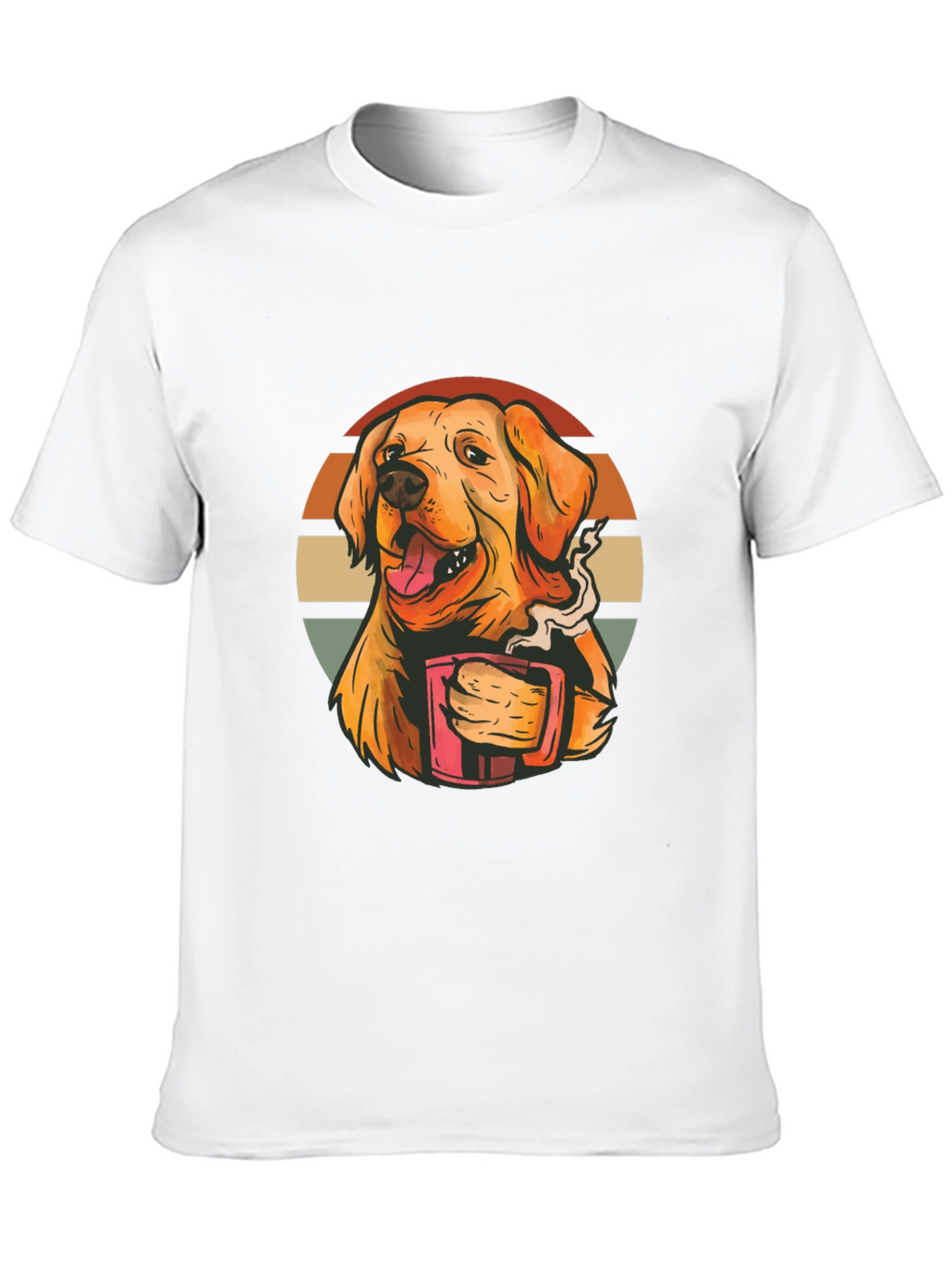 Dog Lover Tee: Golden Retriever Coffee Graphic T-Shirt