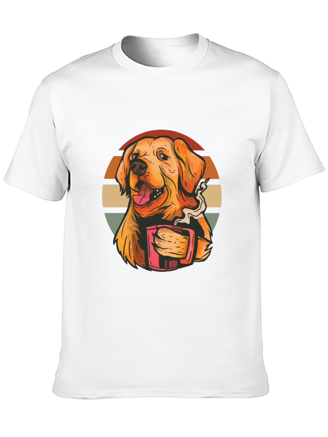 Dog Lover Tee: Golden Retriever Coffee Graphic T-Shirt