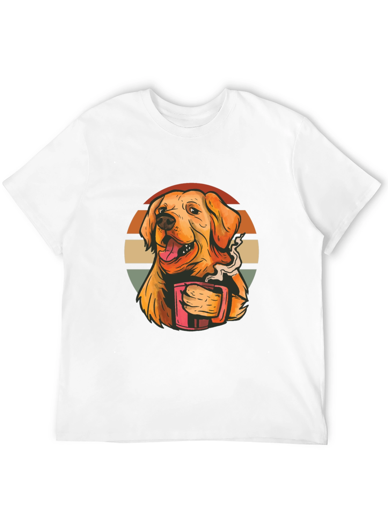 Dog Lover Tee: Golden Retriever Coffee Graphic T-Shirt