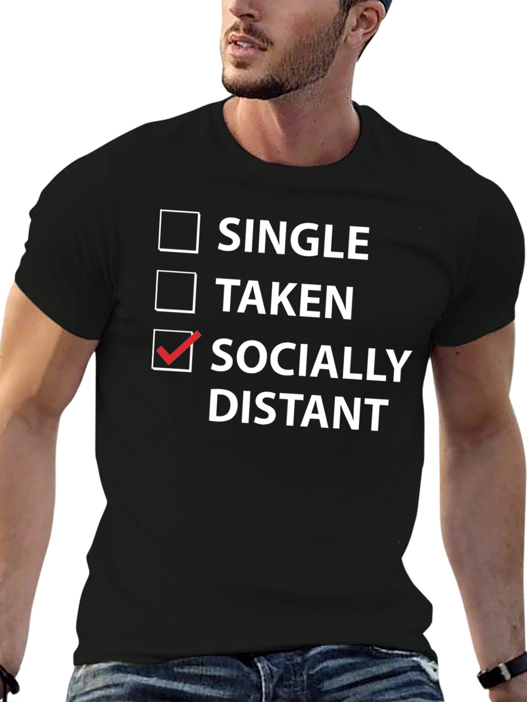 Socially Distant Graphic T-Shirt - Black