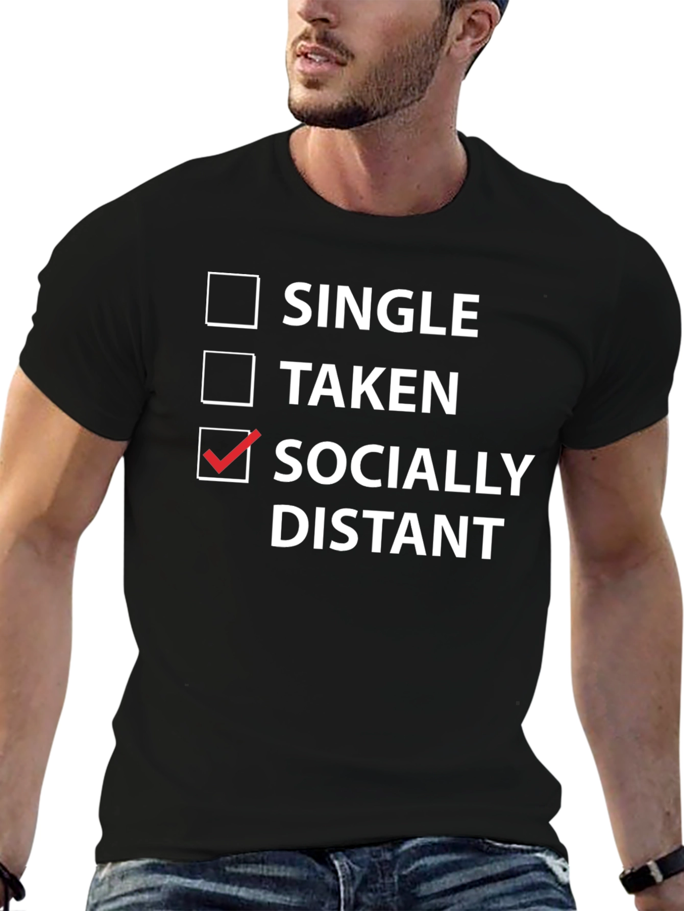 Socially Distant Graphic T-Shirt - Black