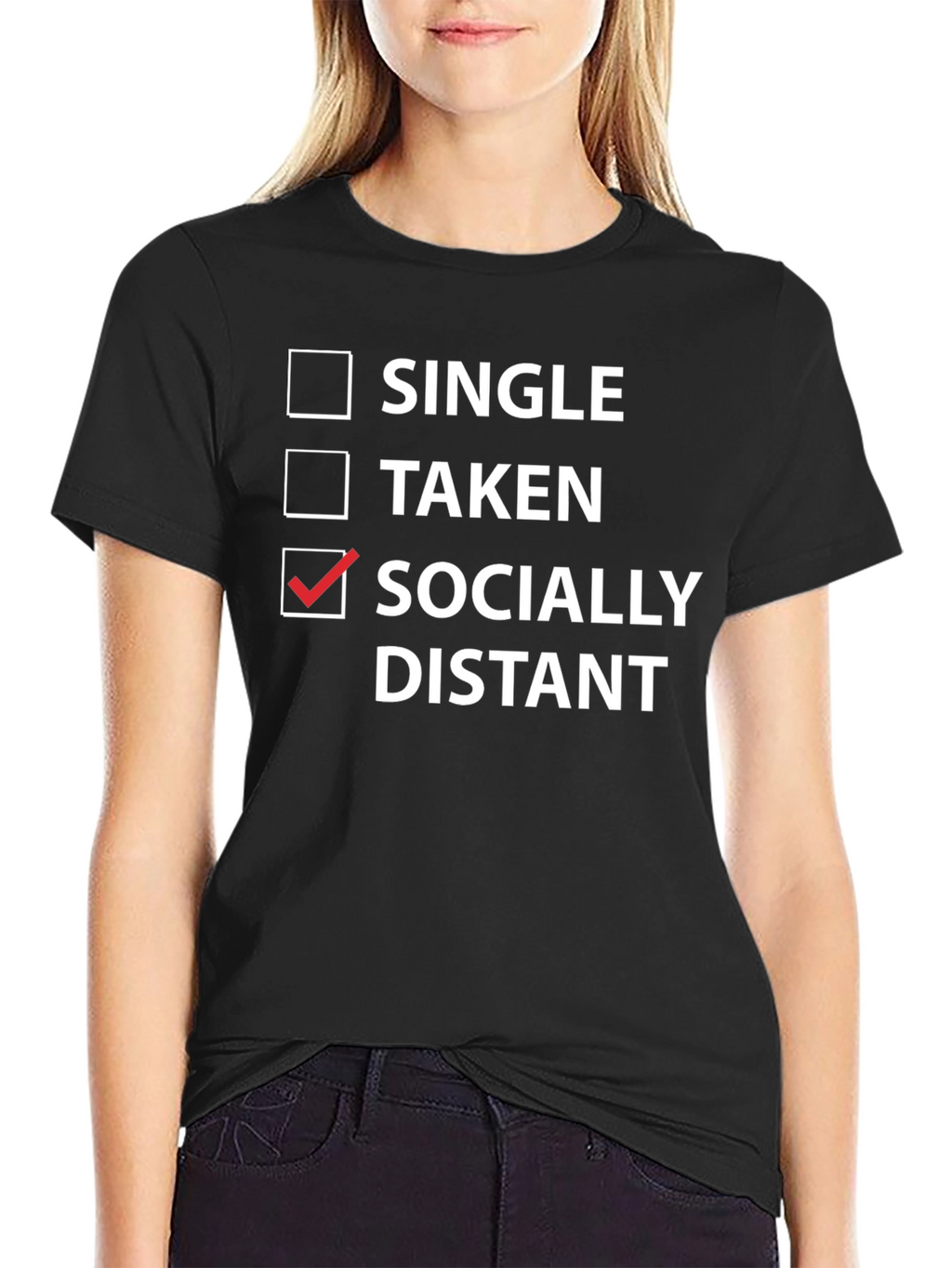 Socially Distant Graphic T-Shirt - Black