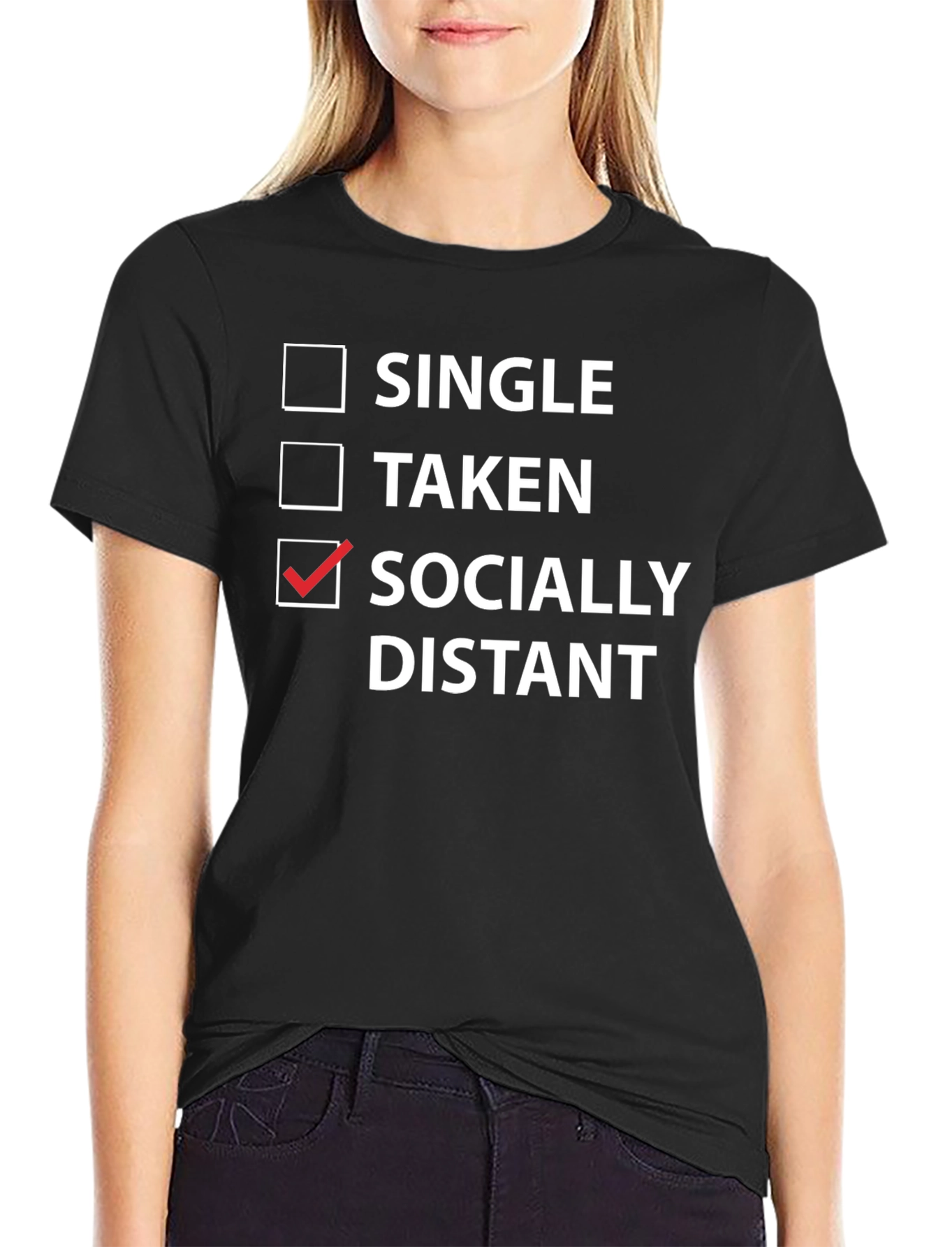 Socially Distant Graphic T-Shirt - Black