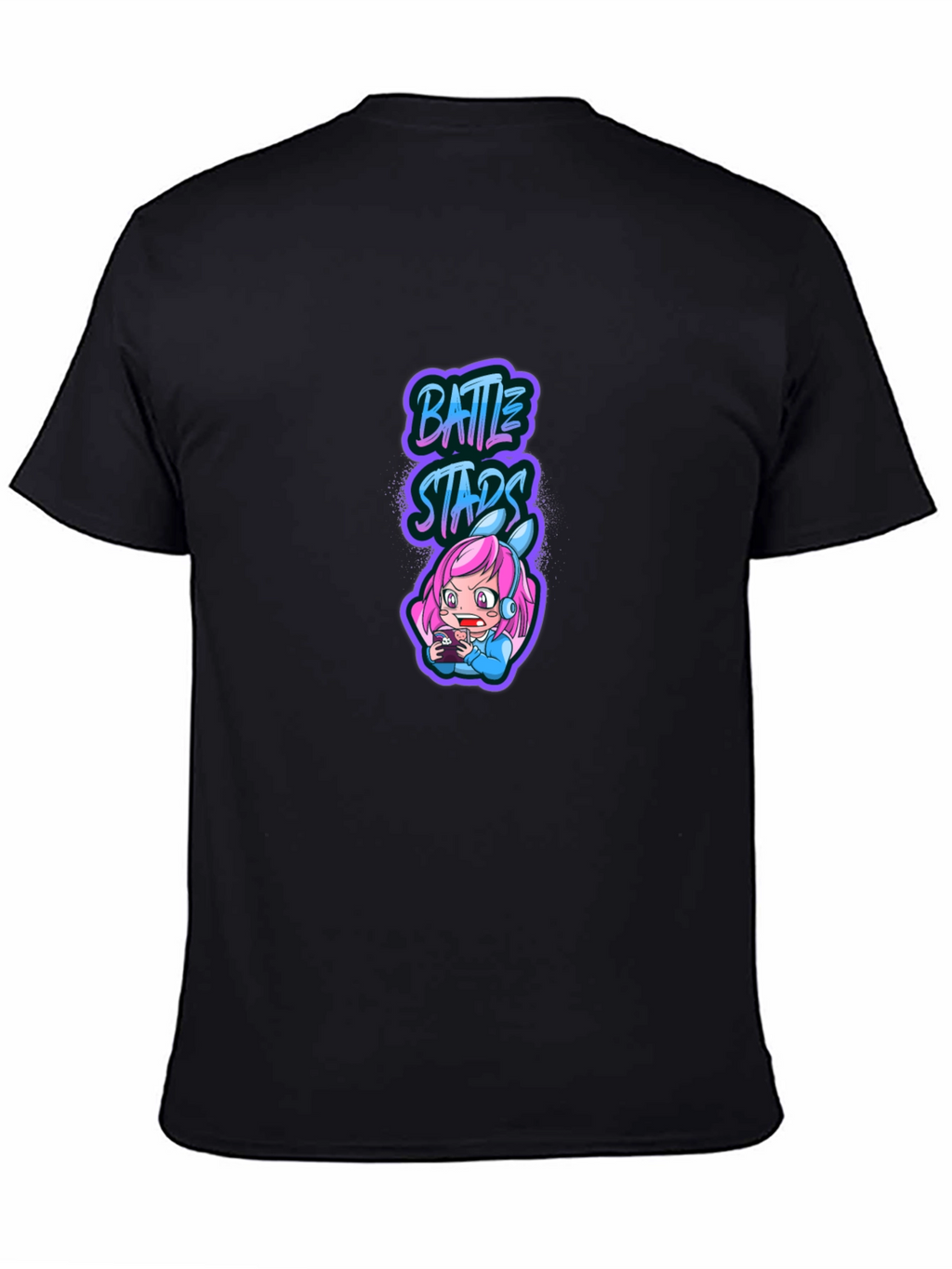 Battle Stars Anime Gamer Black T-Shirt