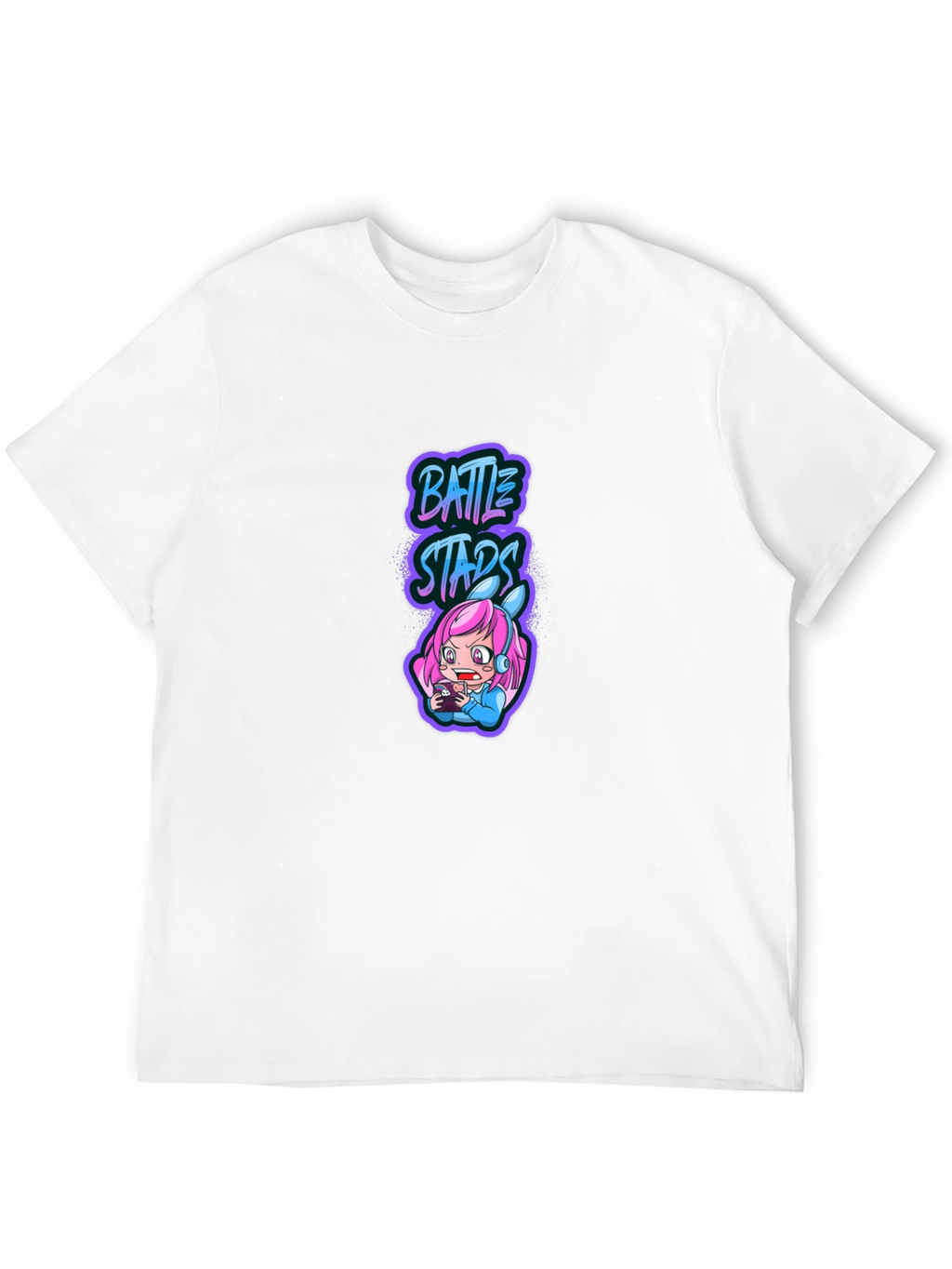 Battle Stars Anime Gamer Black T-Shirt