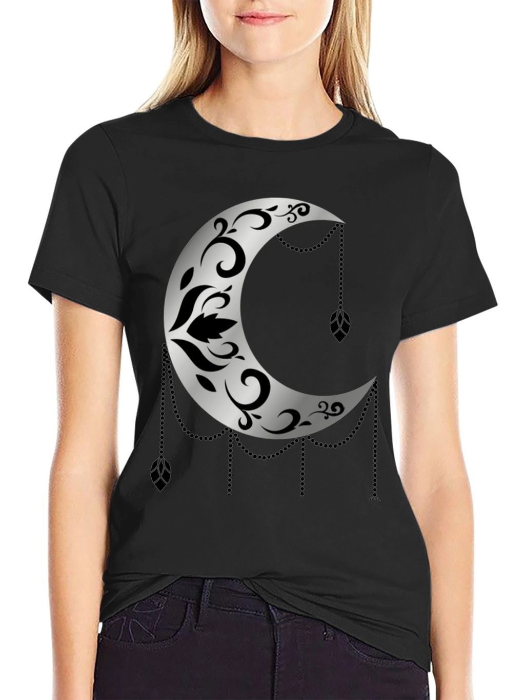 Crescent Moon Graphic Tee - Unique Design
