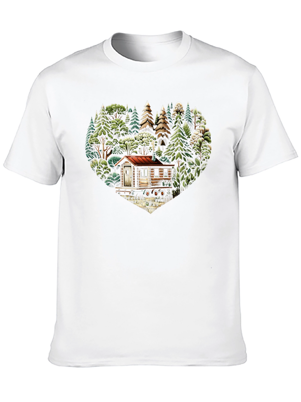 Cabin Heart T-Shirt - Nature Lover Tee