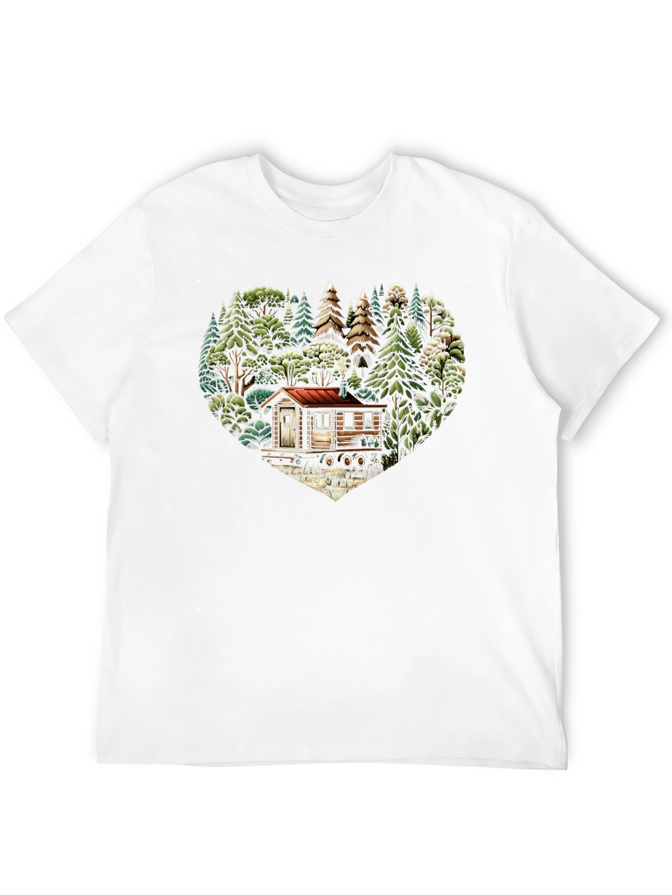 Cabin Heart T-Shirt - Nature Lover Tee