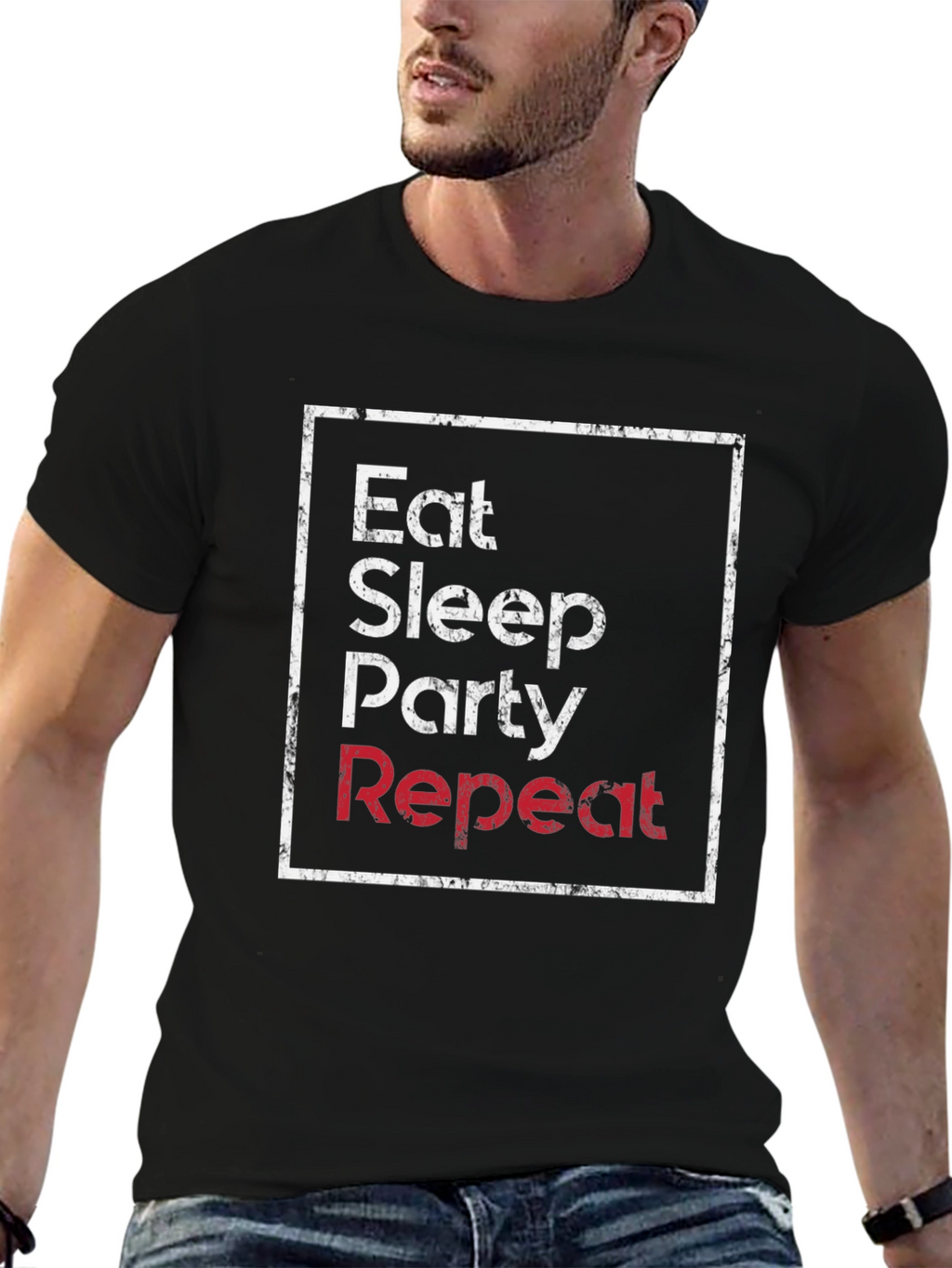 Eat Sleep Party Repeat Graphic Tee