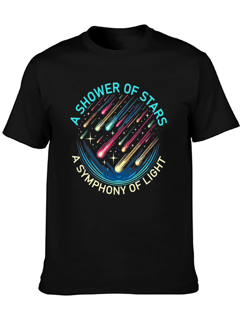 A Shower of Stars Graphic Black T-Shirt